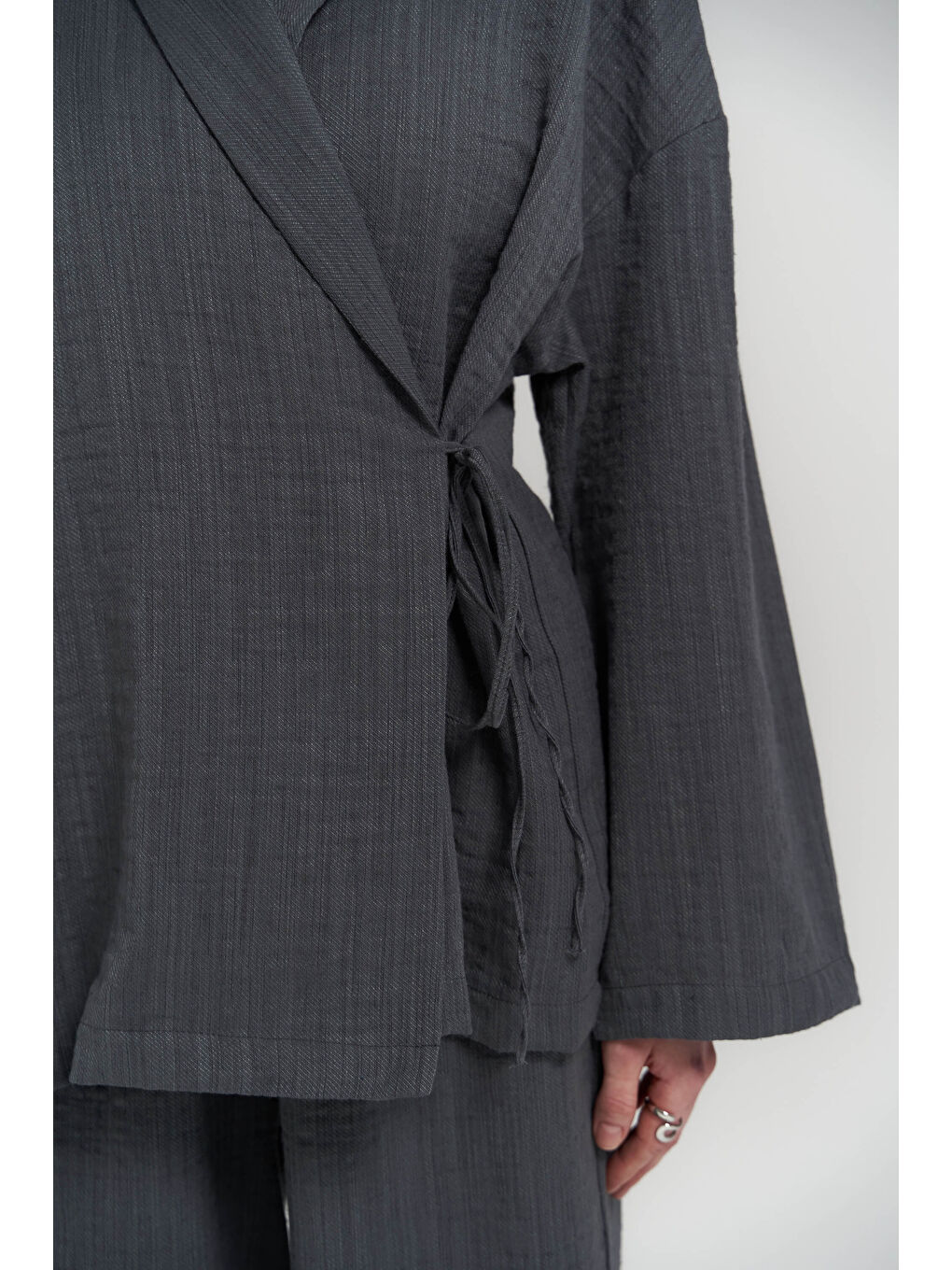 Anya Kimono Pantolon Antrasit Takım-6