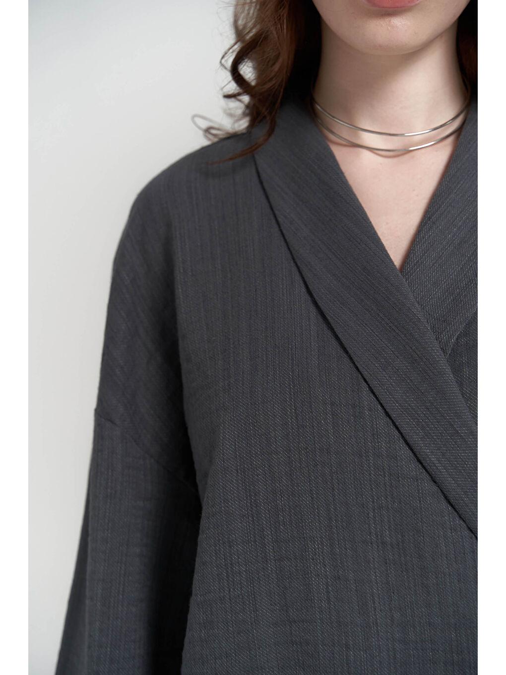 Anya Kimono Pantolon Antrasit Takım-7