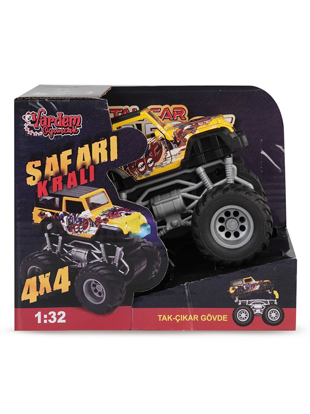 Oyuncak Isıklı- Muzıklı 1:32 Safarı Kralı Jeep 4x4 - Sarı-3