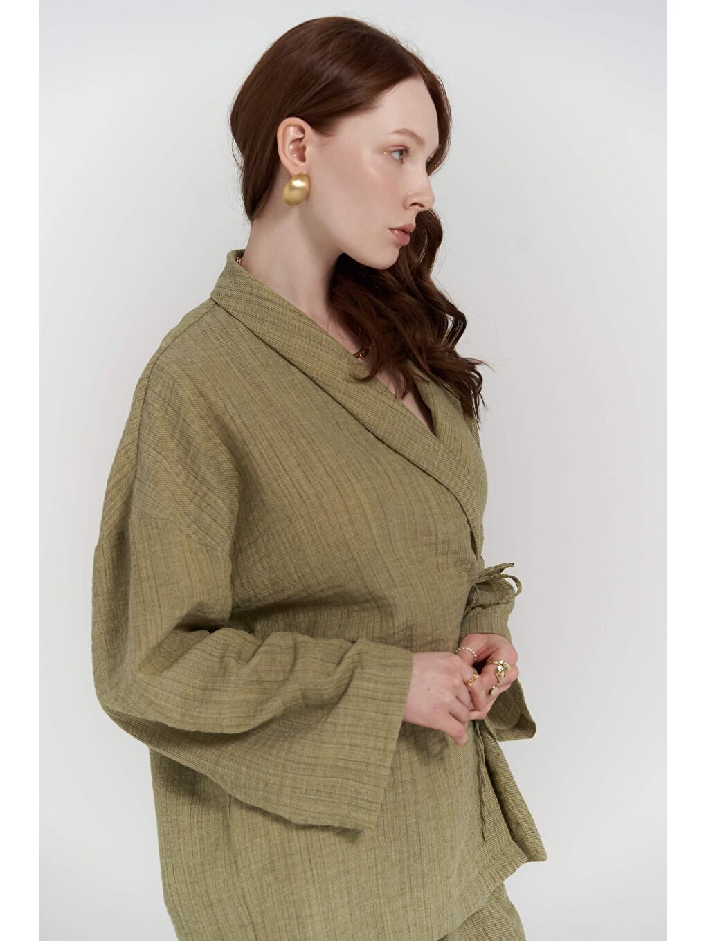 Anya Haki Kimono Pantolon Takım-4