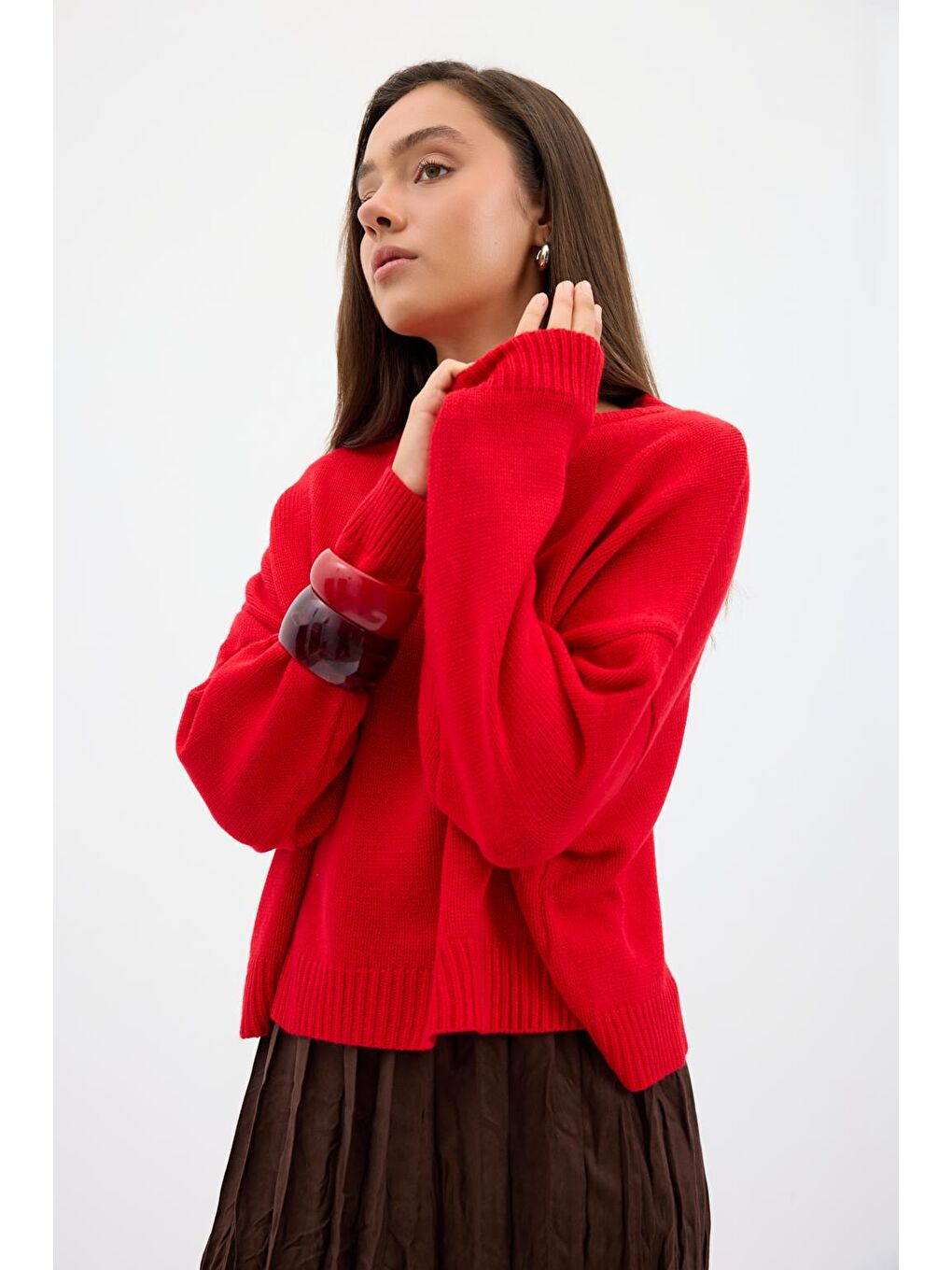 Basic Triko Kazak Kırmızı-2