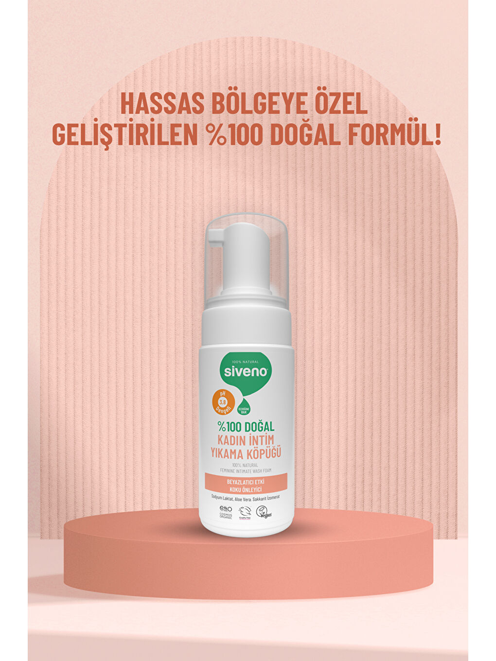 %100 Doğal İntim Yıkama Köpüğü Beyazlatıcı Etkili Koku Önleyici pH 3.8 100 ml-5