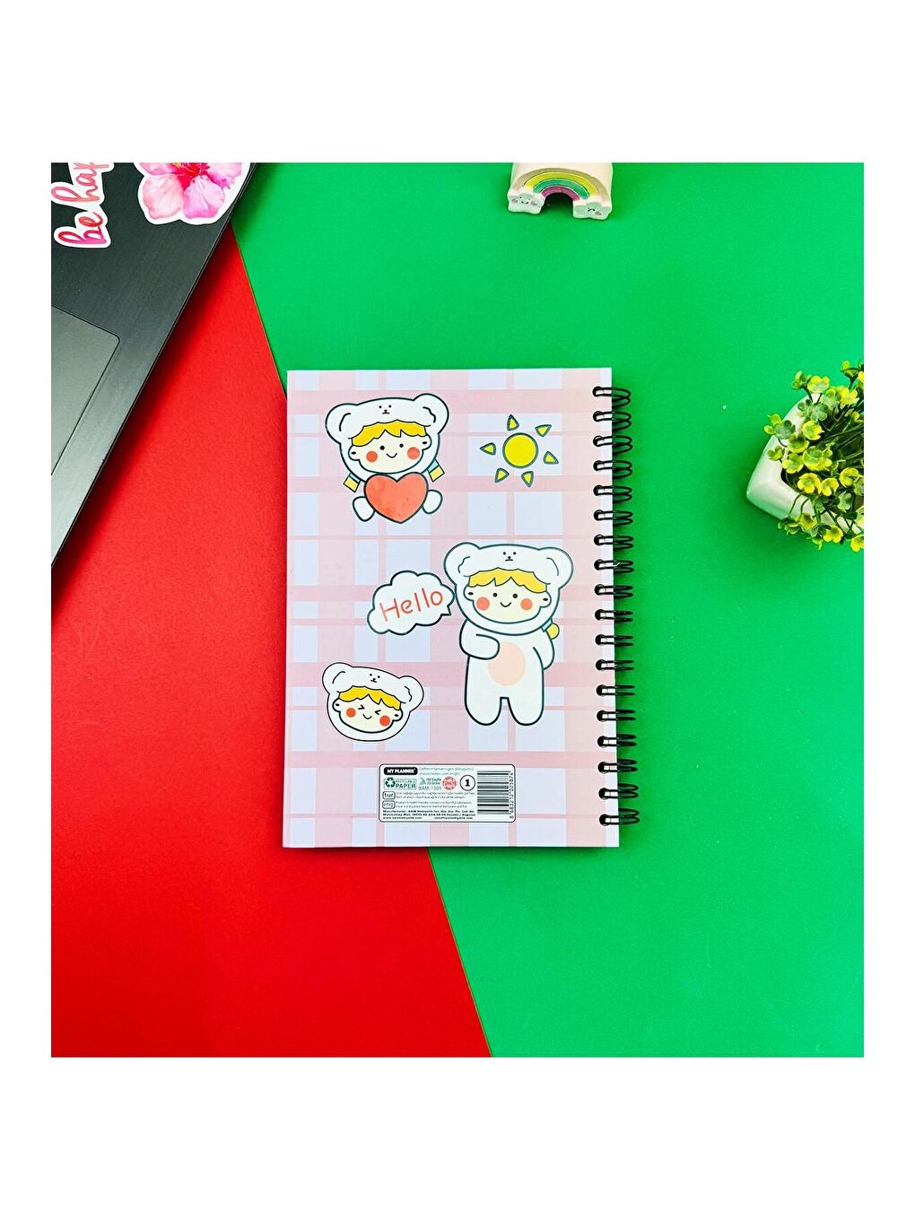 BAM HEDİYELİK EŞYA Kawaii Girl Tasarımlı Spiralli Defter - 2