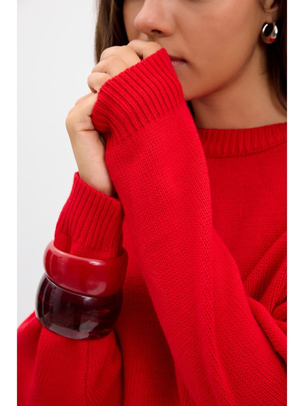 Basic Triko Kazak Kırmızı-4