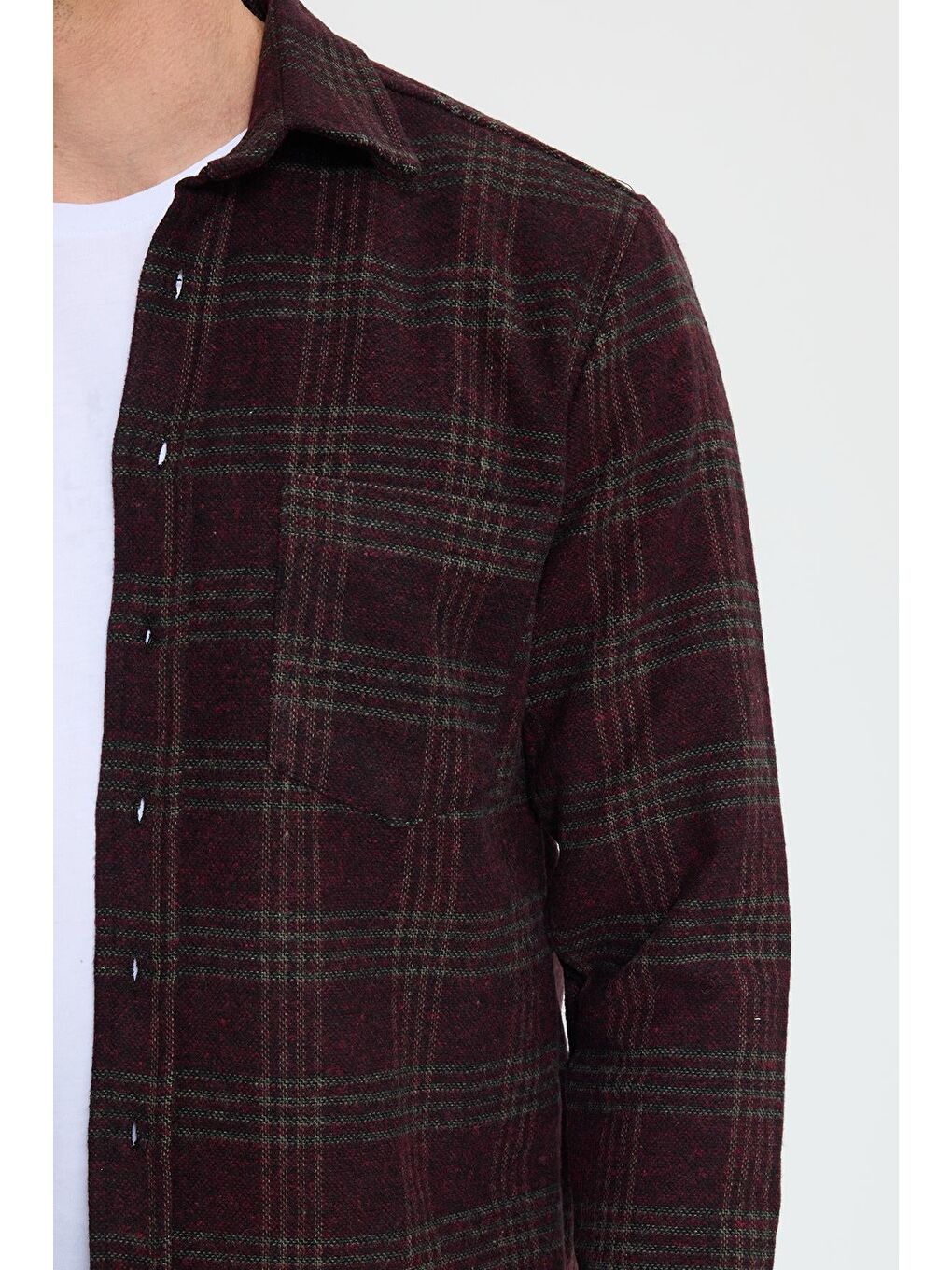 Karışık Erkek Regular Fit Klasik Kesim Büyük Kareli Tep Cepli Oduncu Gömlek-2