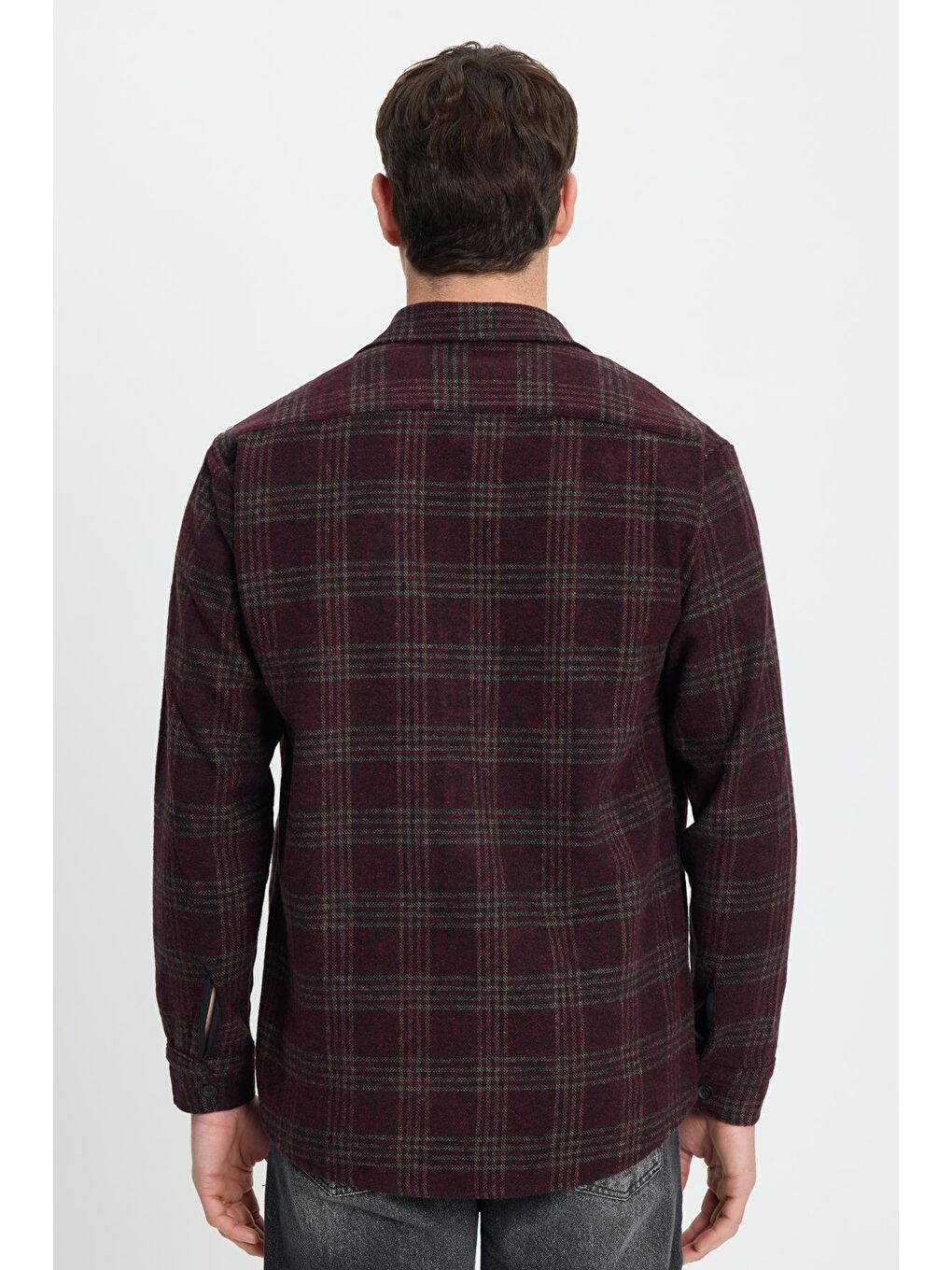 Karışık Erkek Regular Fit Klasik Kesim Büyük Kareli Tep Cepli Oduncu Gömlek-6