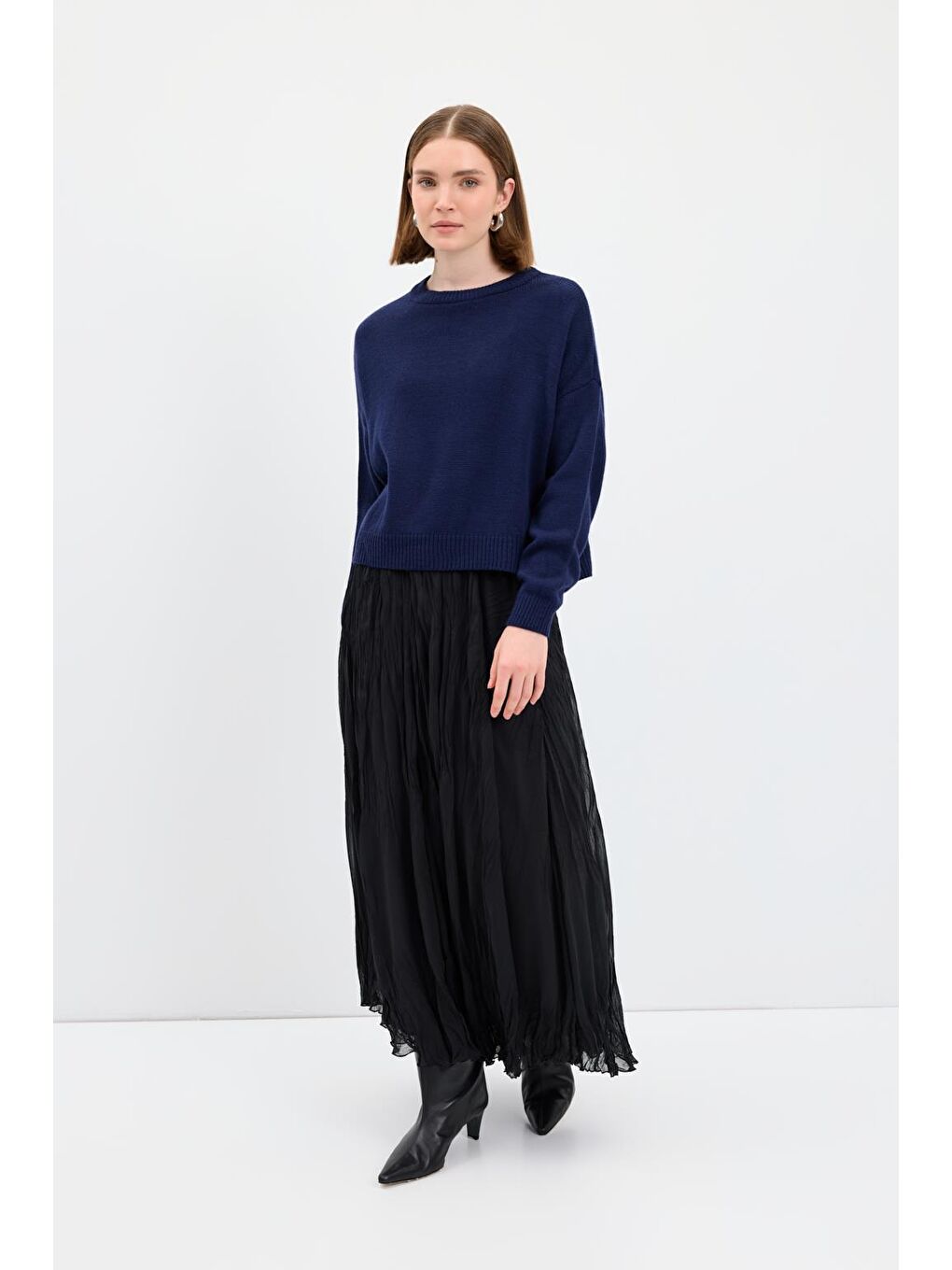 Basic Triko Kazak Lacivert-1