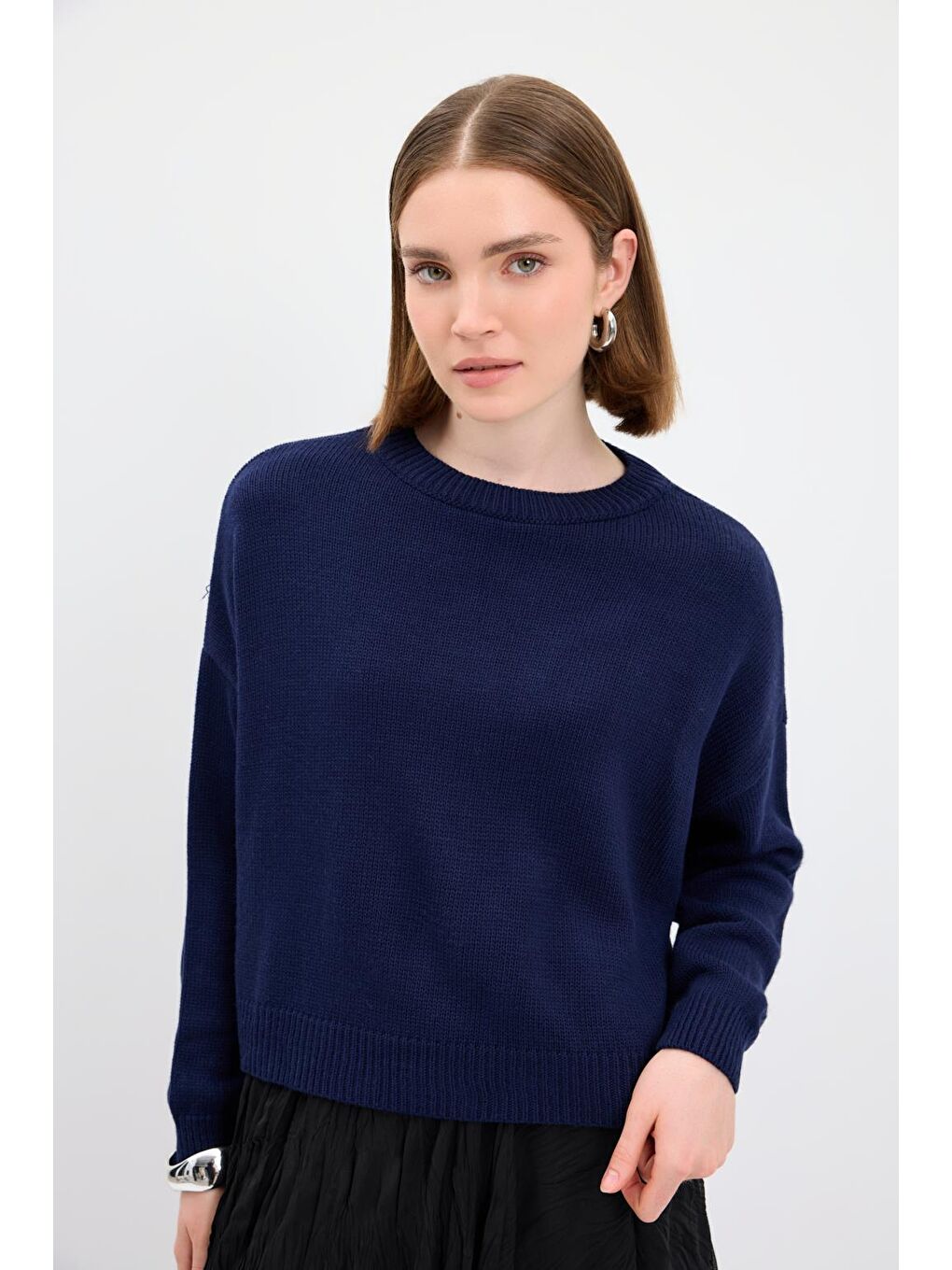 Basic Triko Kazak Lacivert-2