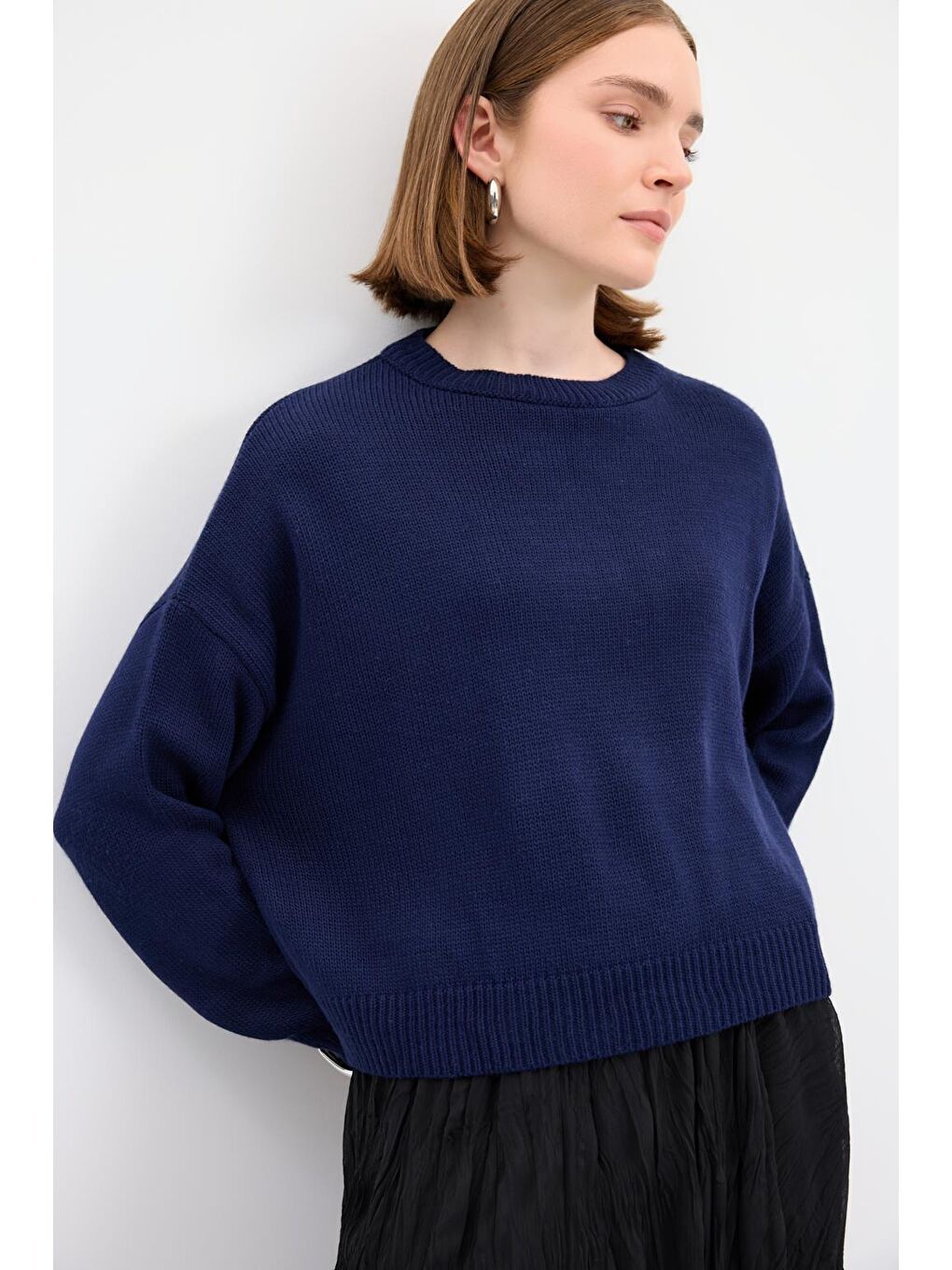 Basic Triko Kazak Lacivert-3