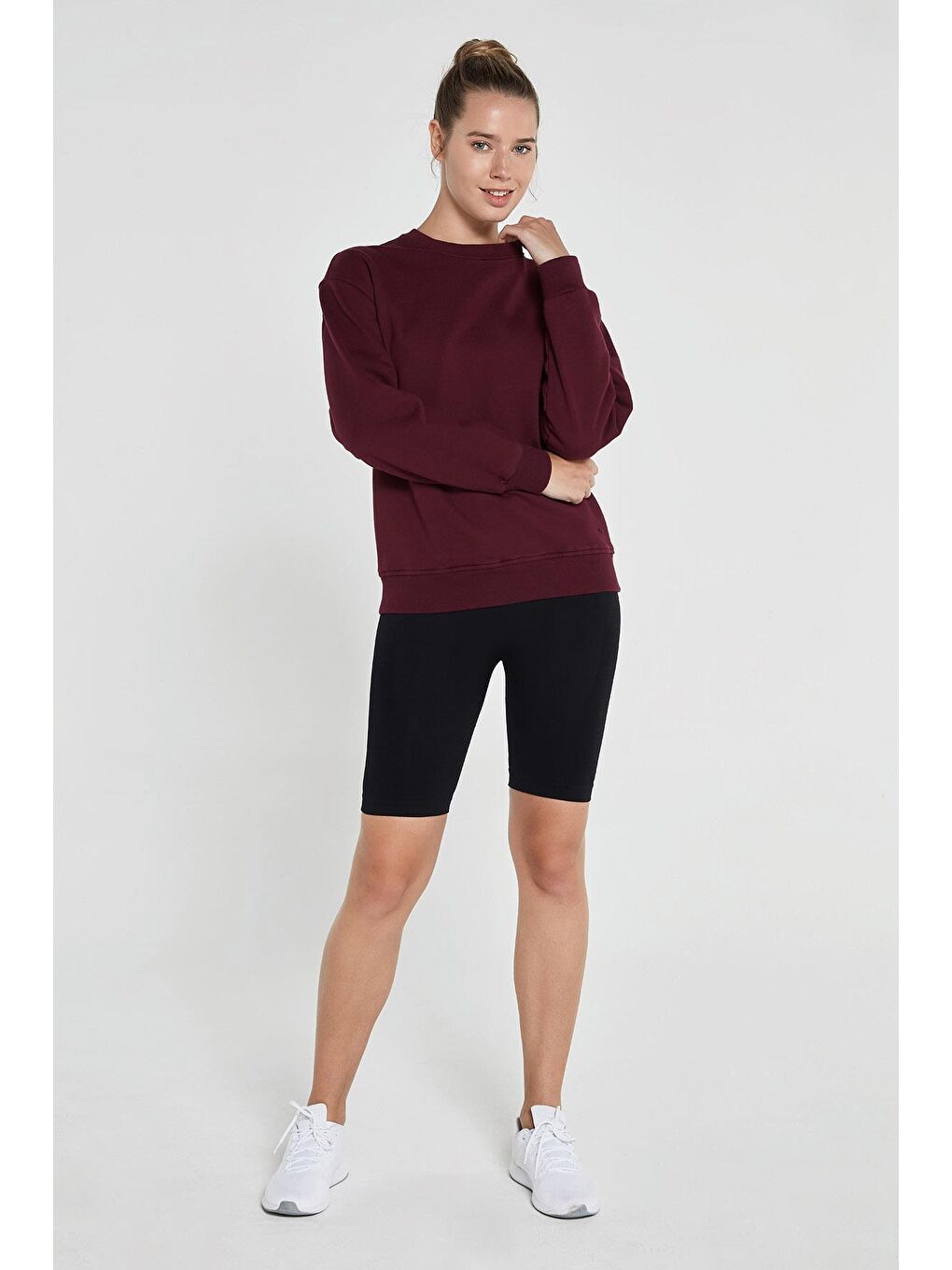 JERF Bordo Lydney Kadın Sıfır Yaka Sweatshirt Bordo - 2