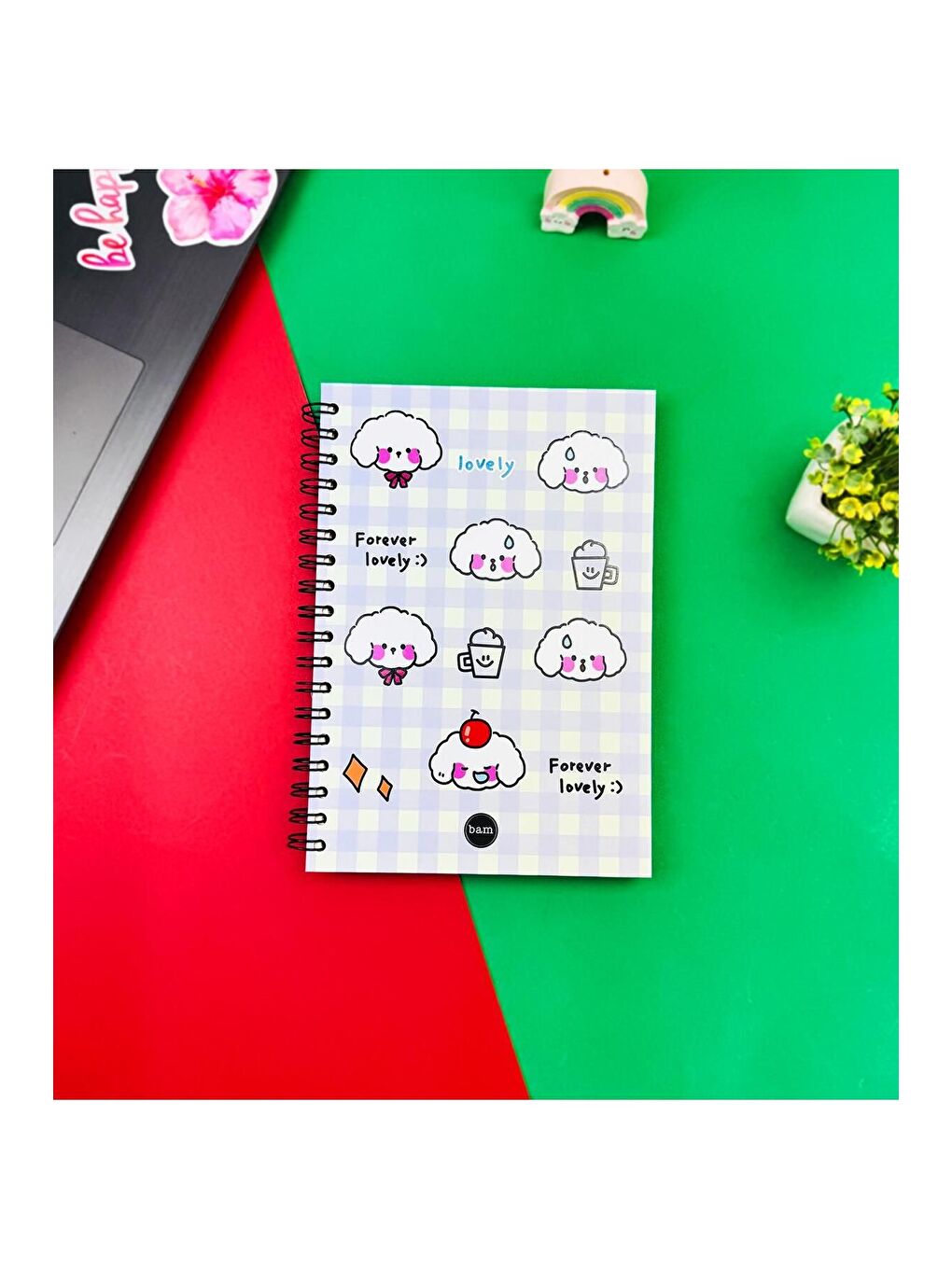 BAM HEDİYELİK EŞYA Bulut Kawaii Tasarımlı Spiralli Defter