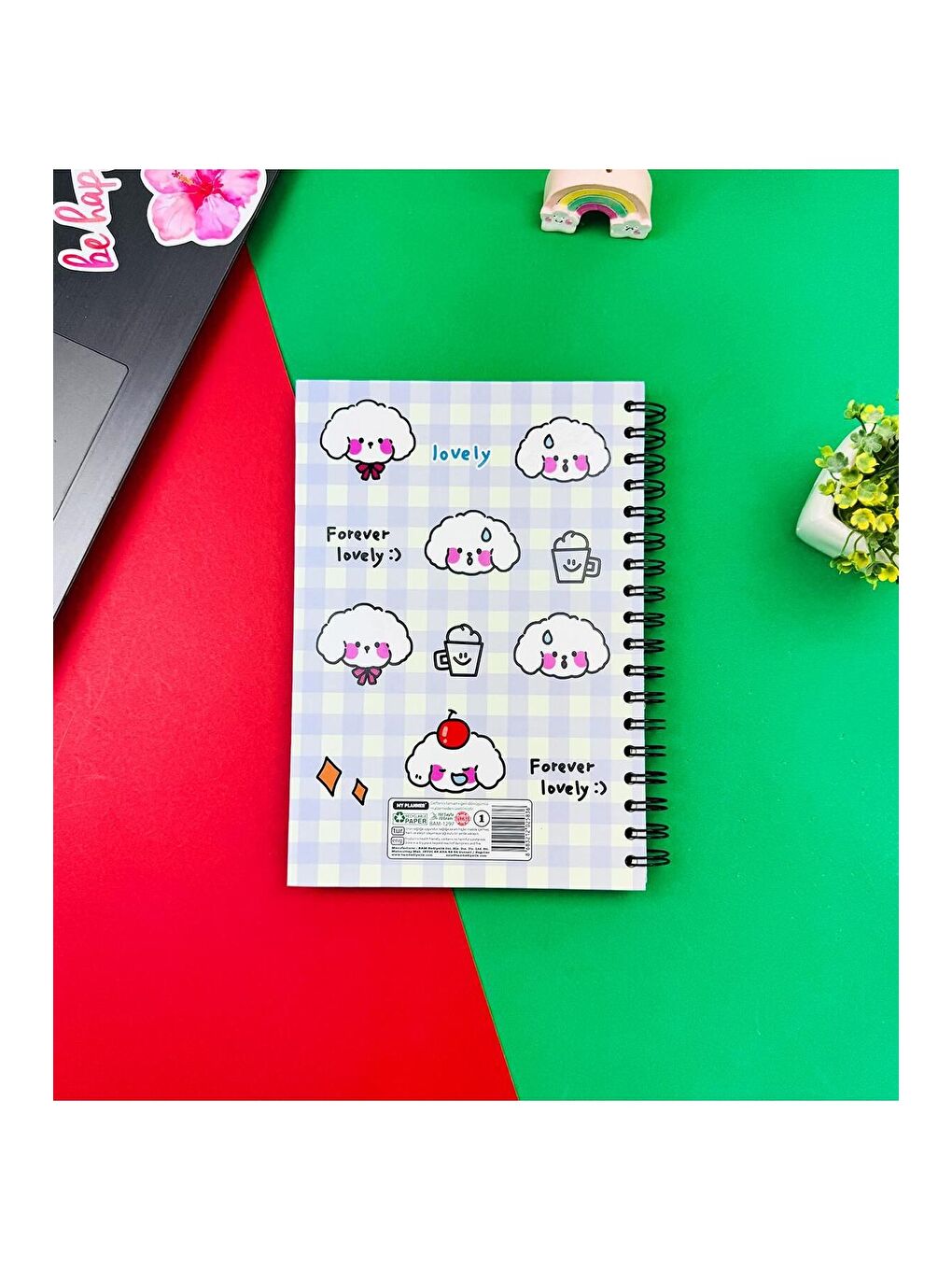 BAM HEDİYELİK EŞYA Bulut Kawaii Tasarımlı Spiralli Defter - 2