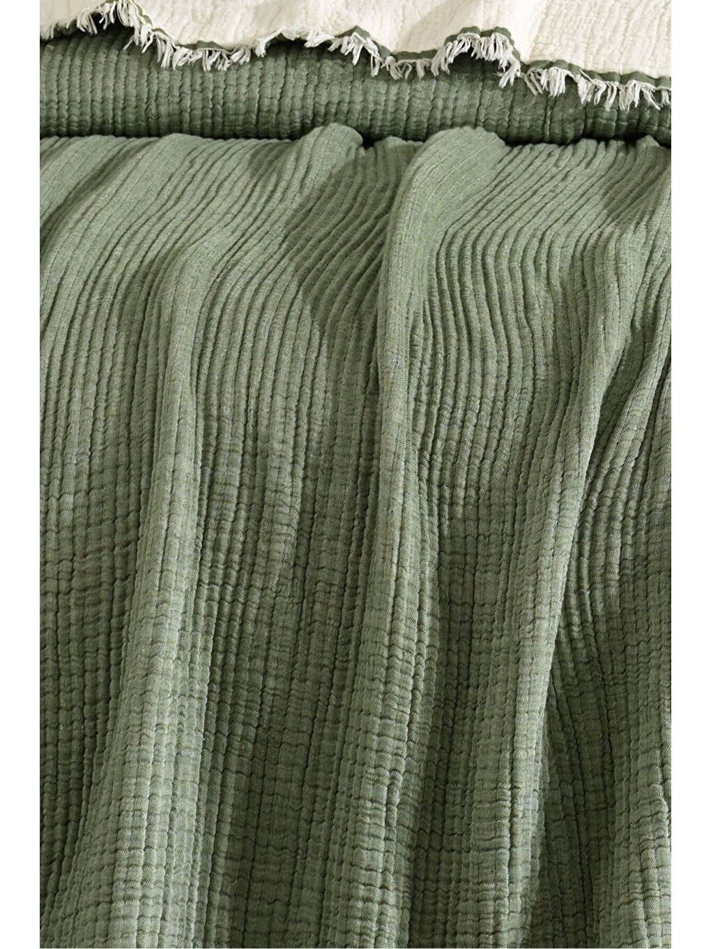 Yeşil 5 Katlı %100 Pamuk Müslin Yatak Örtüsü – 230x240 cm-1