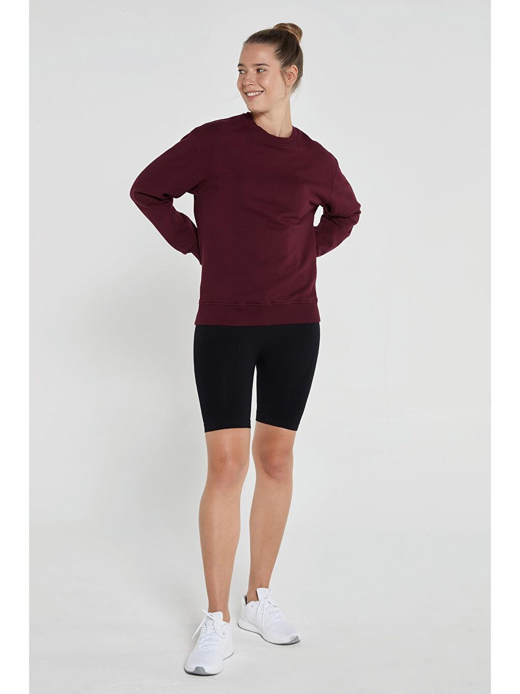 JERF Bordo Lydney Kadın Sıfır Yaka Sweatshirt Bordo - 3