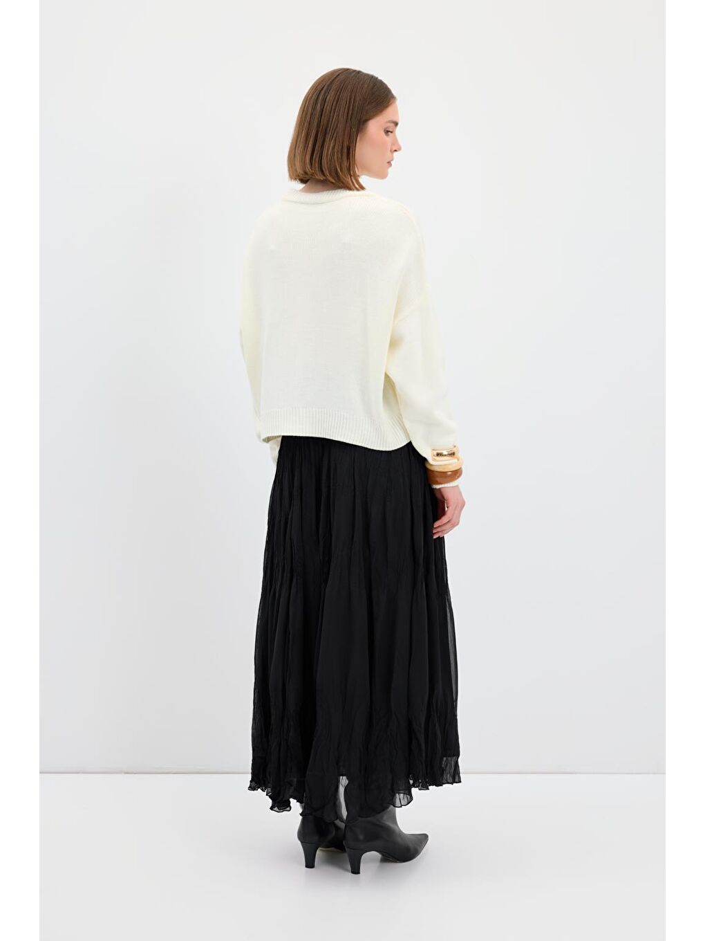 Ekru Basic Triko Kazak Kemik-4