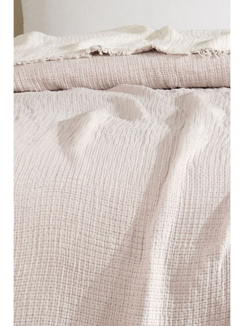 Bej 5 Katlı %100 Pamuk Müslin Yatak Örtüsü – 230x240 cm-1