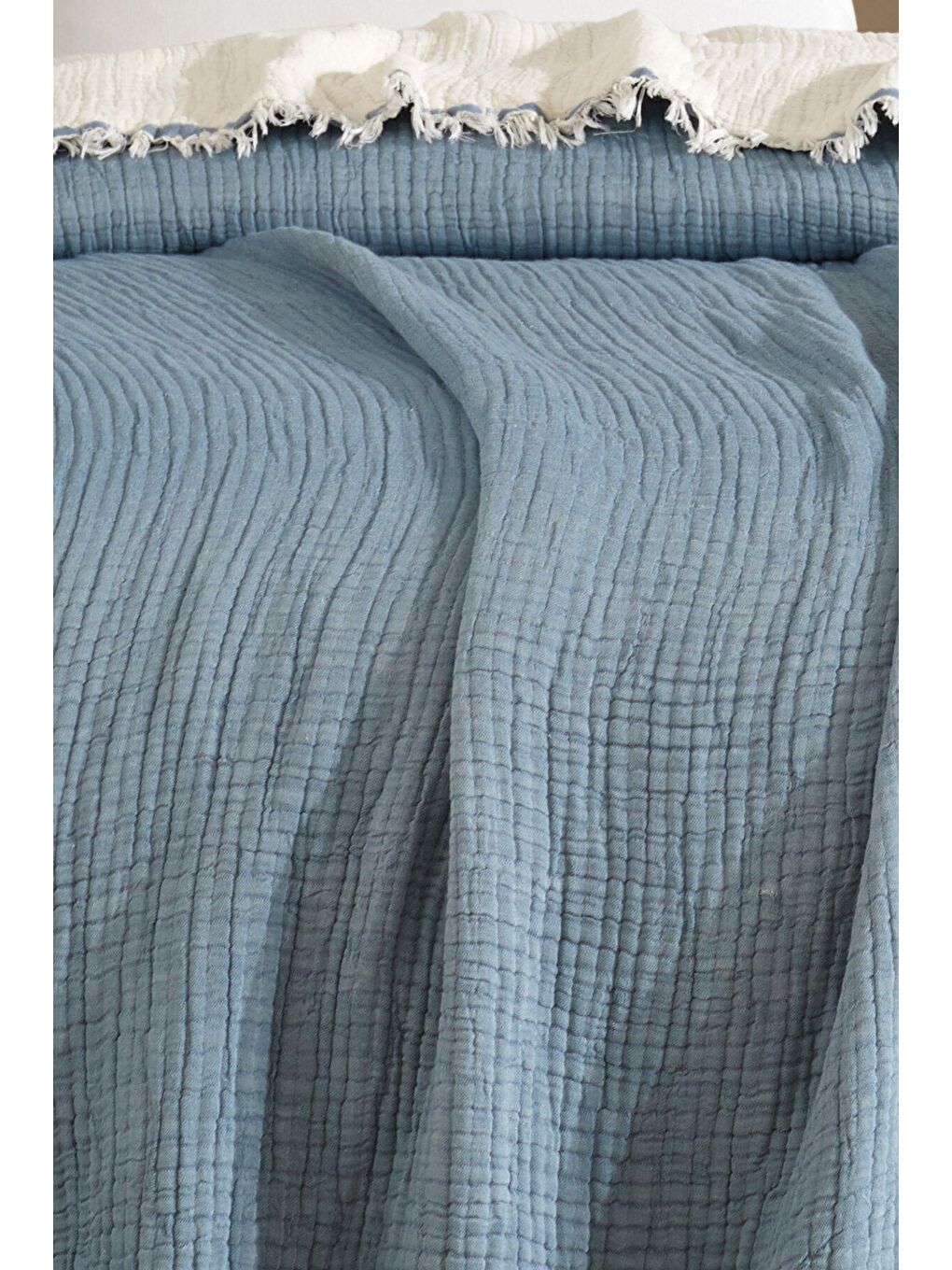 Yeşil 5 Katlı %100 Pamuk Müslin Yatak Örtüsü – 230x240 cm-1