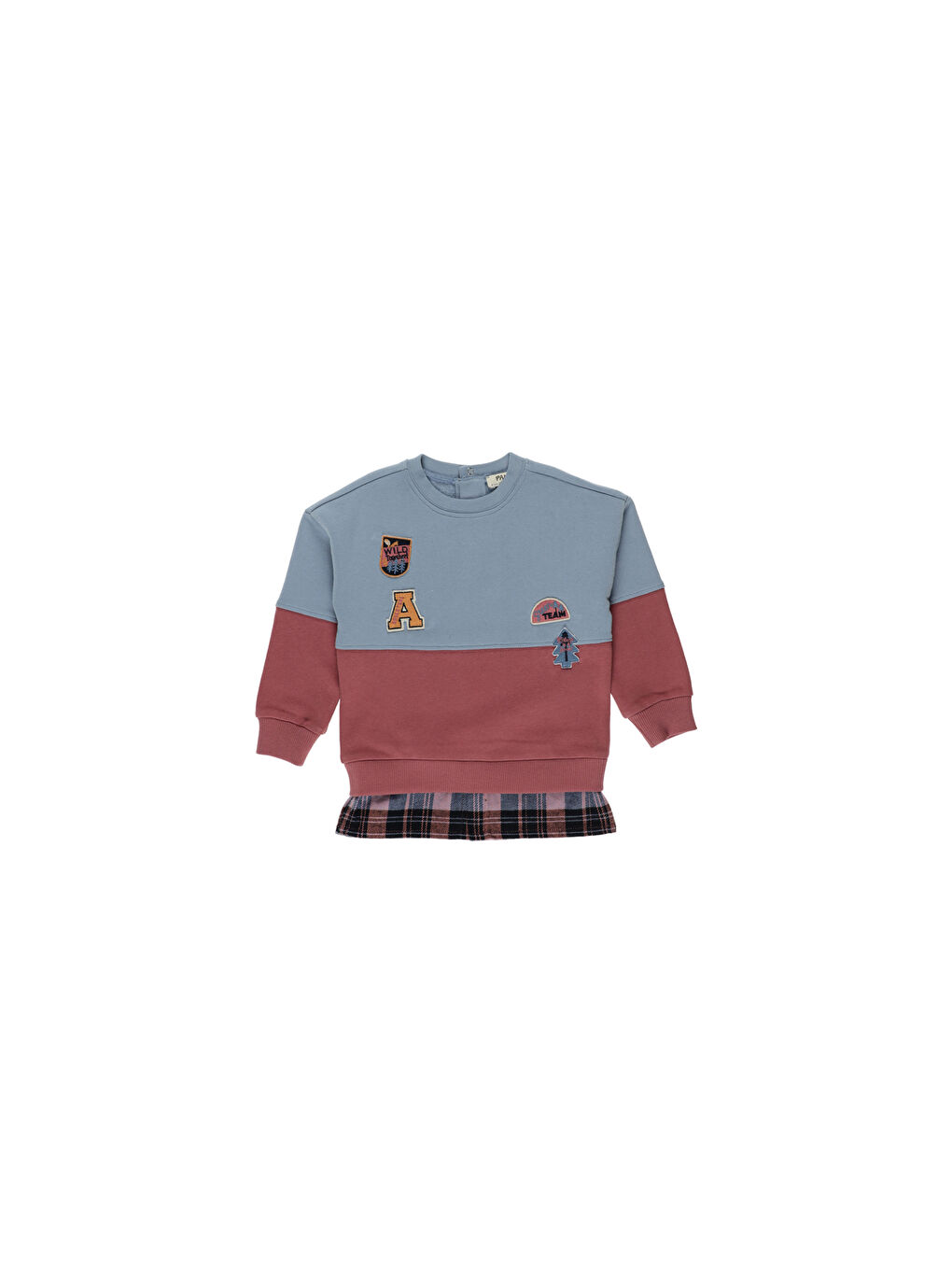 Panço Mavi Erkek Çocuk Blok Renkli Sweatshirt - 3