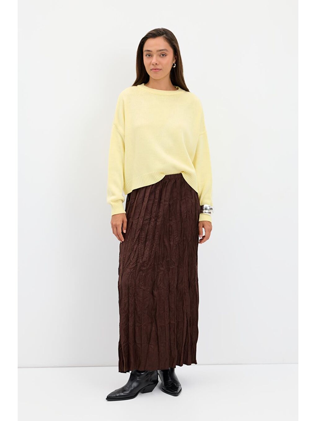 Basic Triko Kazak Sarı-2