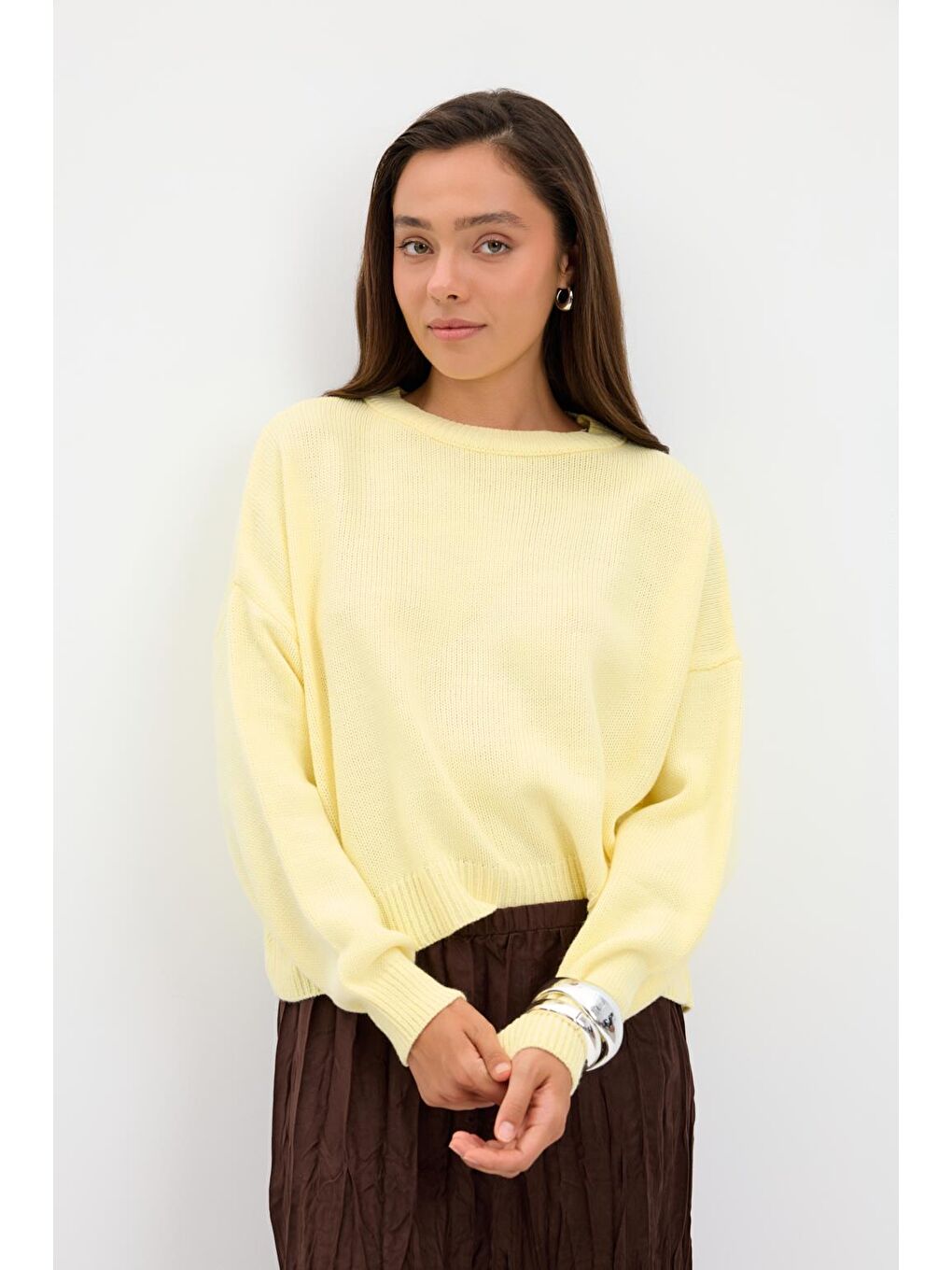 Basic Triko Kazak Sarı-3