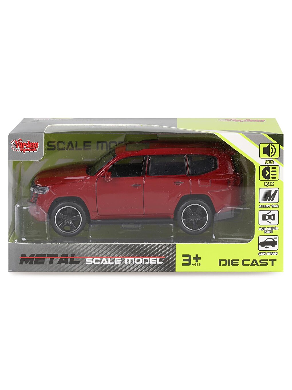 Kut.çek Bırak 1:32 Işıklı Ve Sesli Metal Jeep - Bordo-2