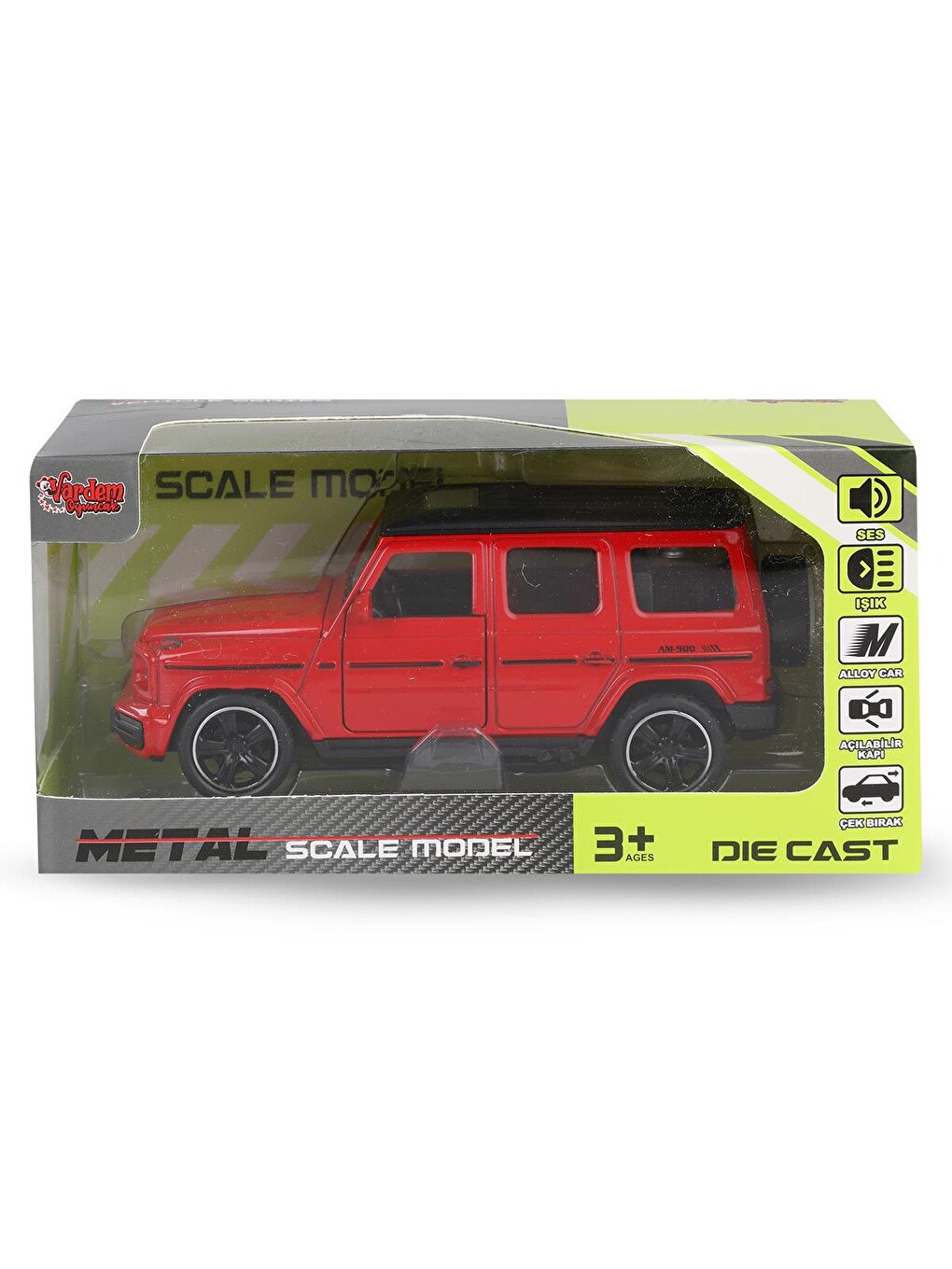 Kut.çek Bırak 1:32 Işıklı Ve Sesli Metal Jeep - Kırmızı-2