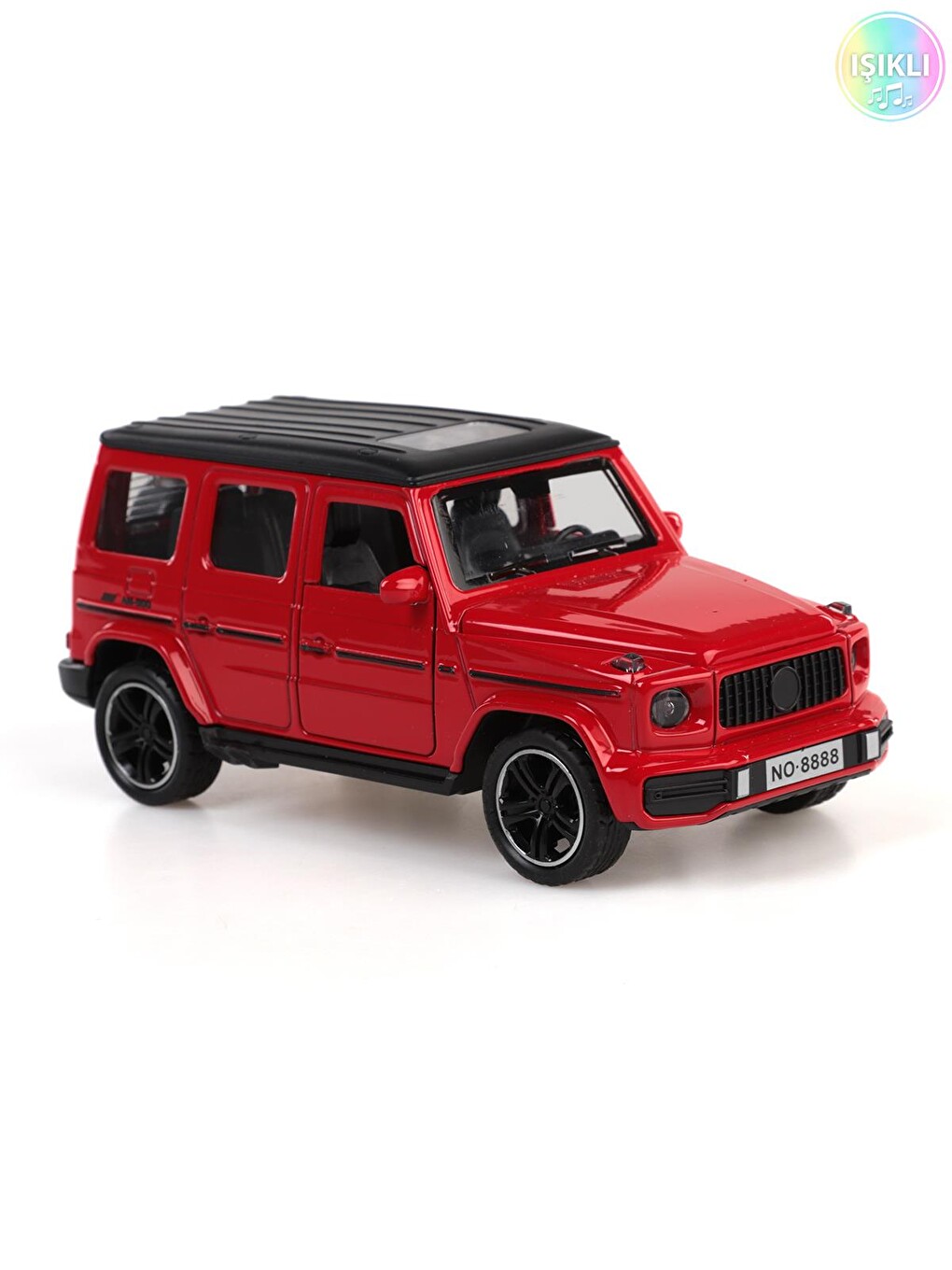 Kut.çek Bırak 1:32 Işıklı Ve Sesli Metal Jeep - Kırmızı-4