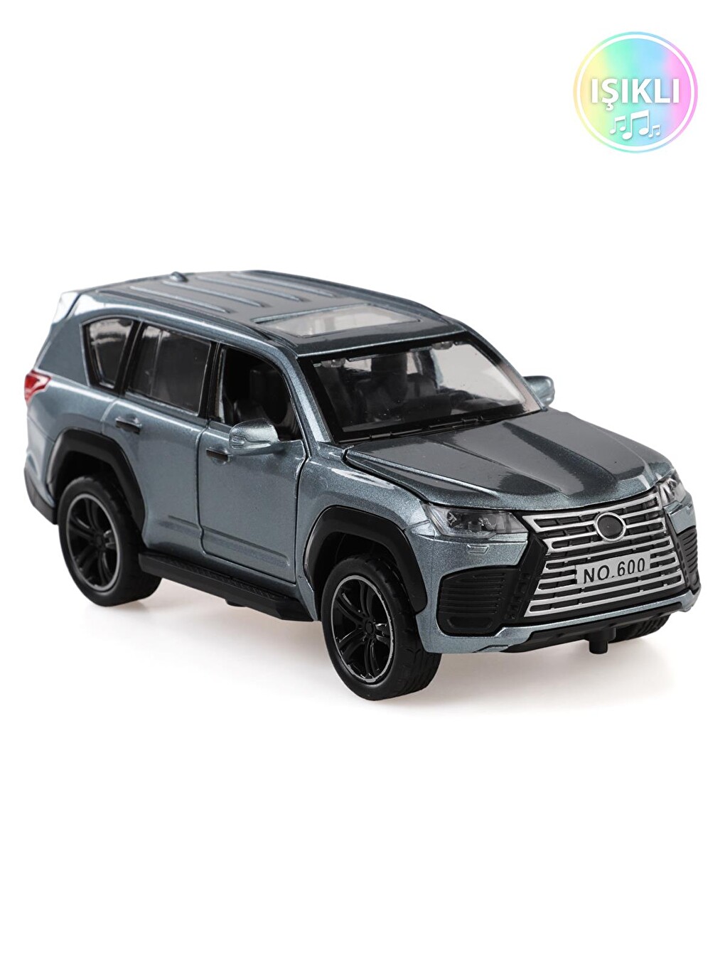 Kut.çek Bırak 1:32 Işıklı Ve Sesli Metal Jeep - Gri-3