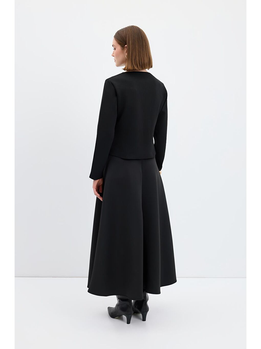 Mini Pensli Triko Ceket Siyah-7