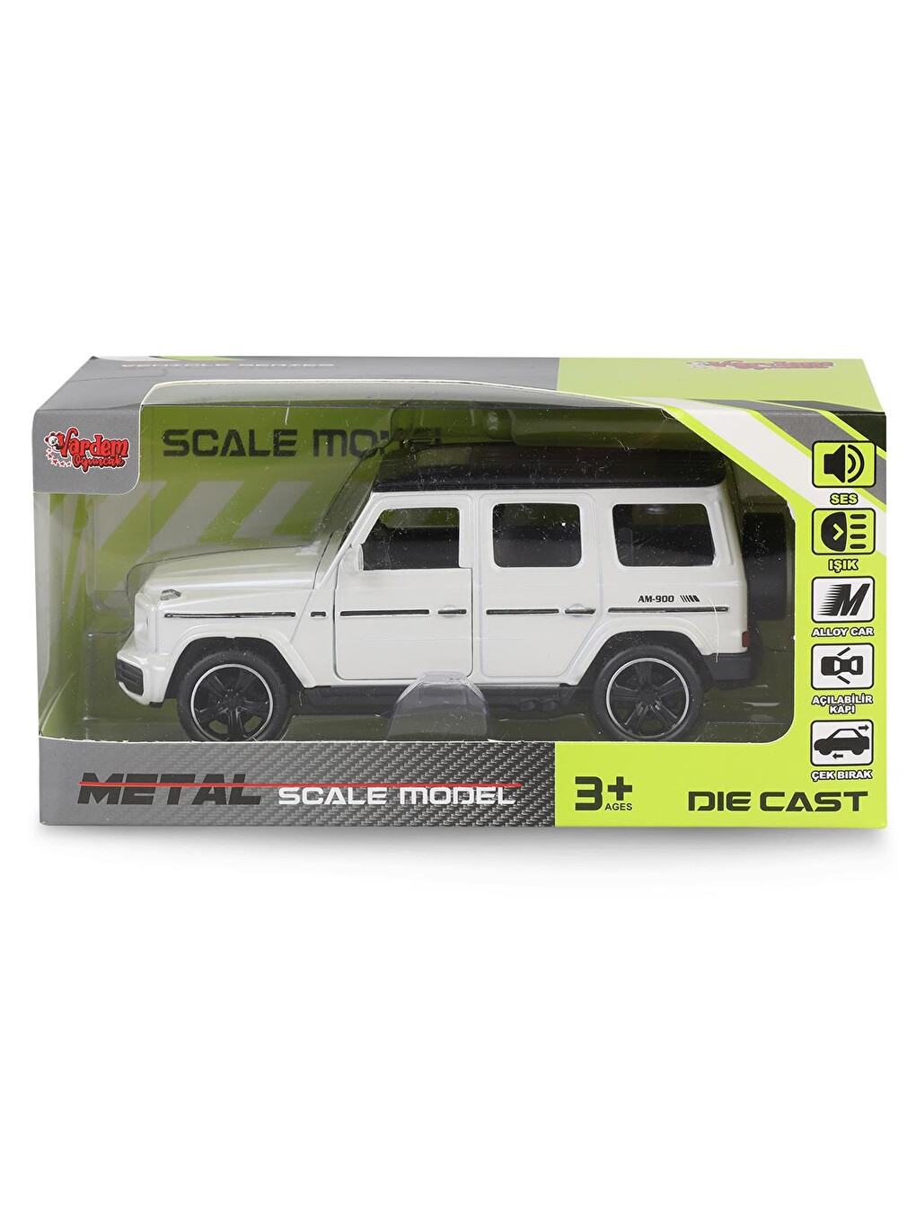 Kut.çek Bırak 1:32 Işıklı Ve Sesli Metal Jeep - Beyaz-4