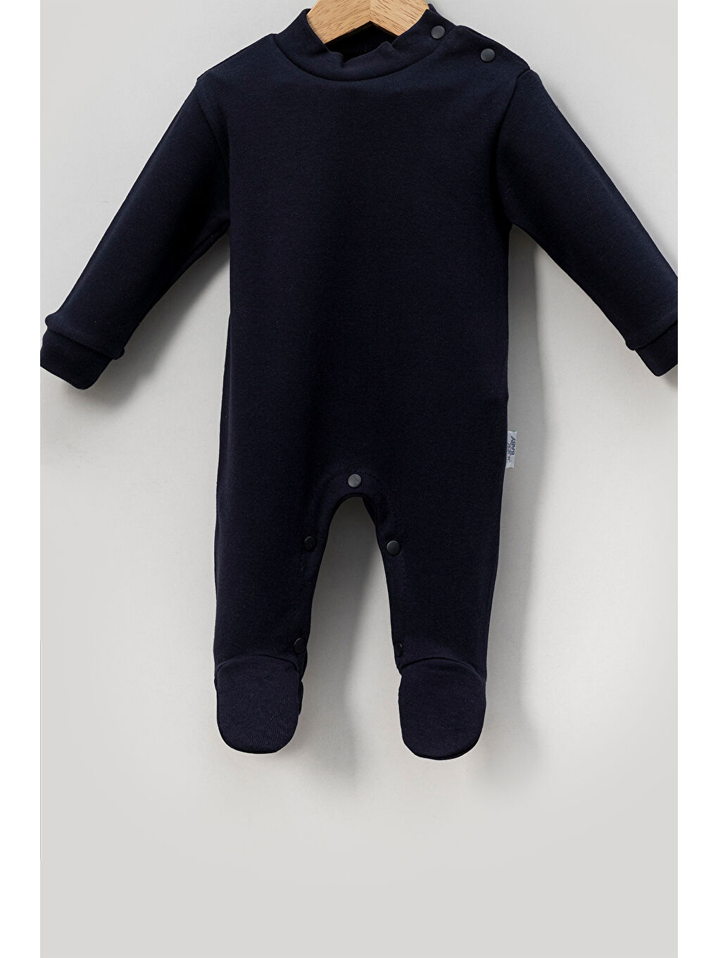 Lacivert Alttan Çıtçıtlı Şapkalı Bebek Tulum ,Konforlu ve Pratik Tasarım-2