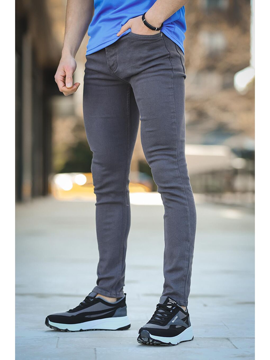 Antrasit Consta Slim Fit Full Elastanlı Su Yıkamalı Erkek Jean Pantolon