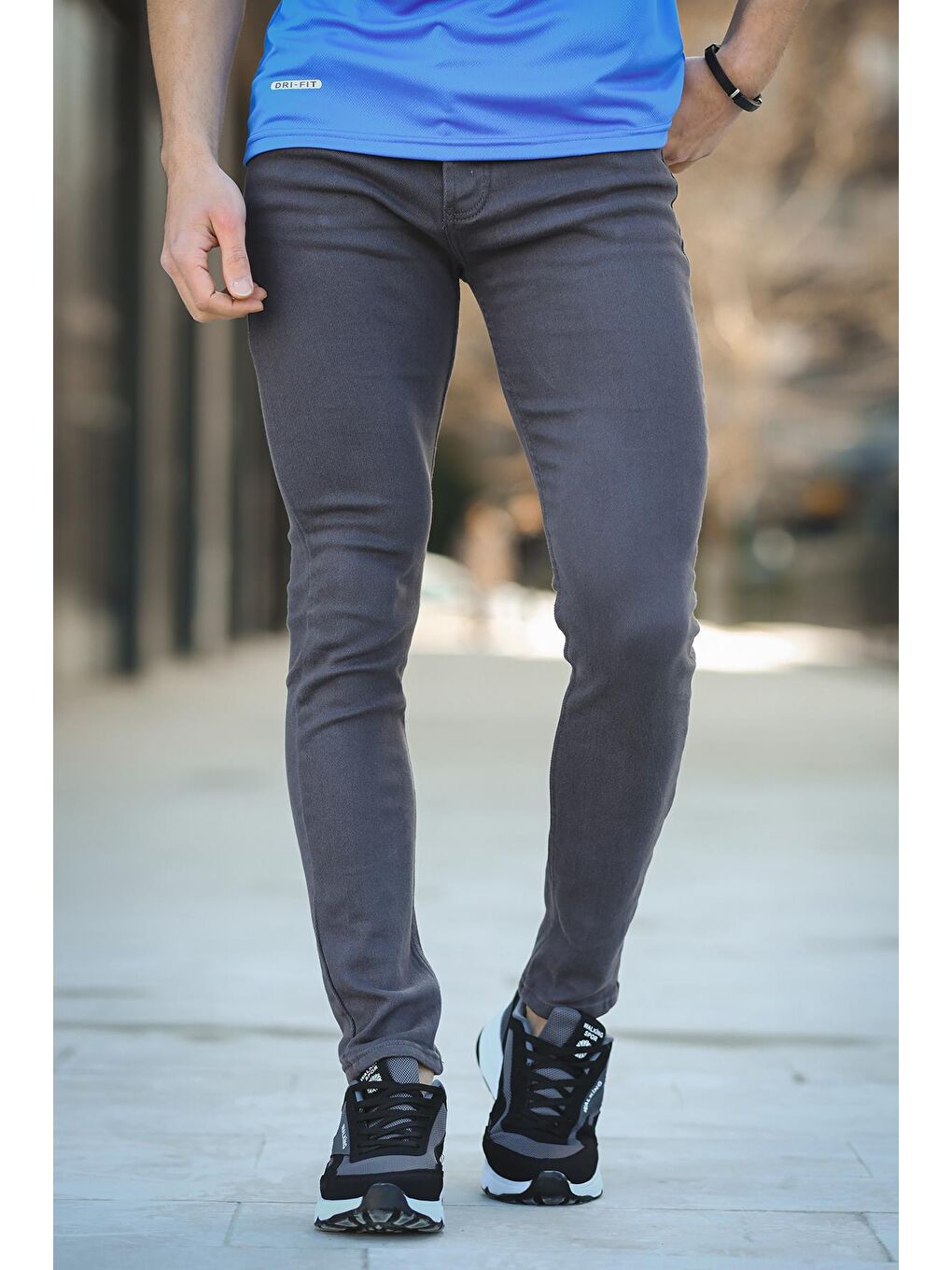 Antrasit Consta Slim Fit Full Elastanlı Su Yıkamalı Erkek Jean Pantolon-1