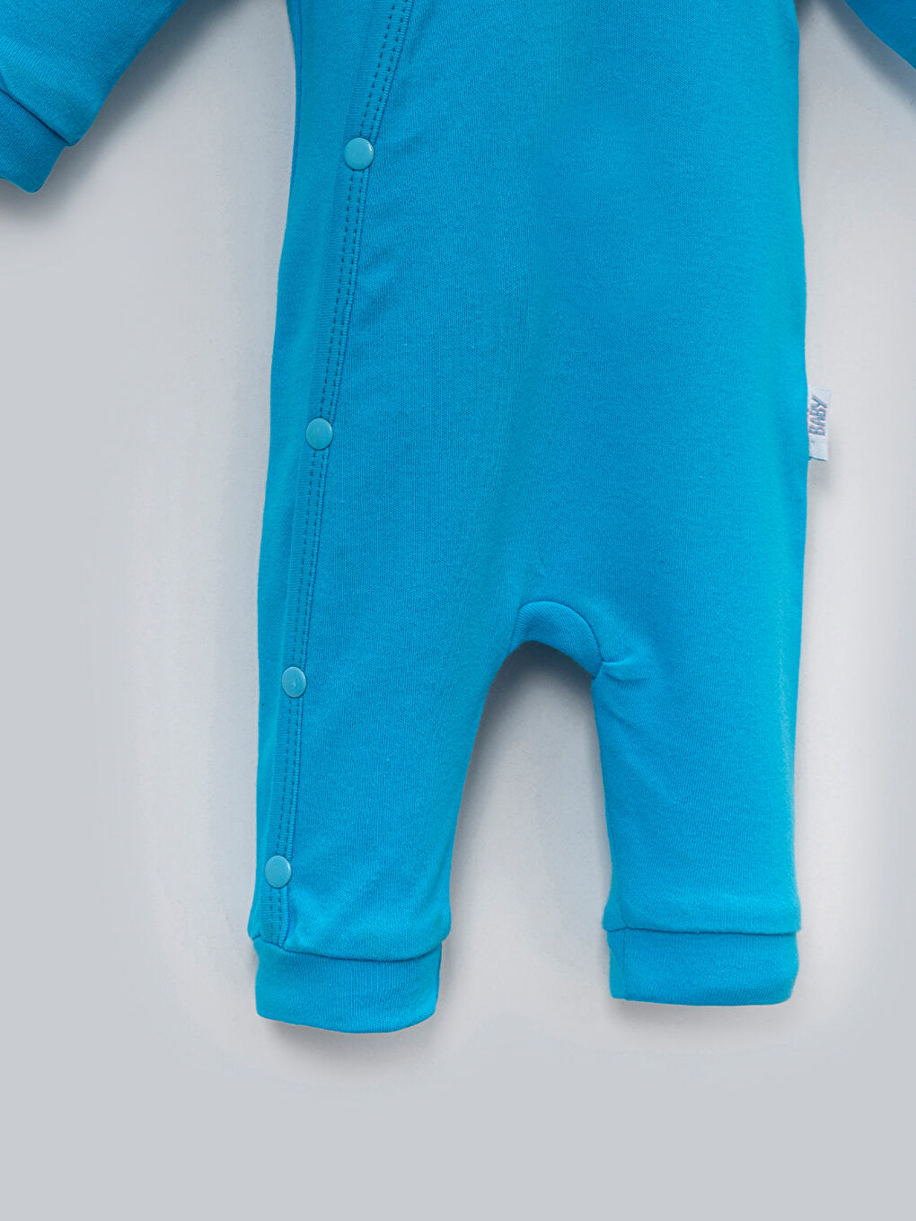 Turkuaz Yandan Çıtçıtlı Basic Bebek Tulum – Organik Pamuk, Kolay Giydirilebilir Tasarım-1