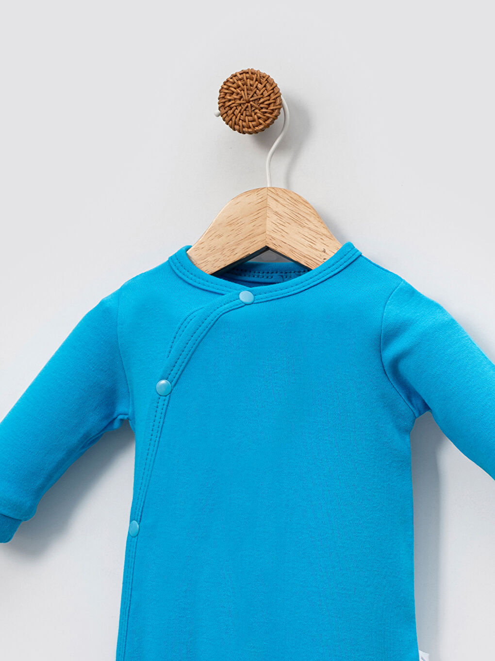 Turkuaz Yandan Çıtçıtlı Basic Bebek Tulum – Organik Pamuk, Kolay Giydirilebilir Tasarım-2