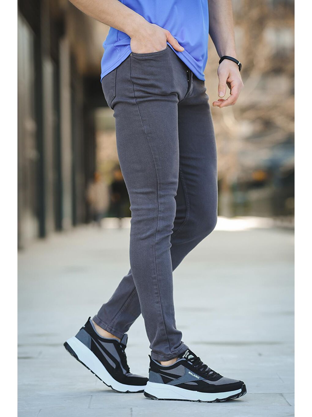 Antrasit Consta Slim Fit Full Elastanlı Su Yıkamalı Erkek Jean Pantolon-2