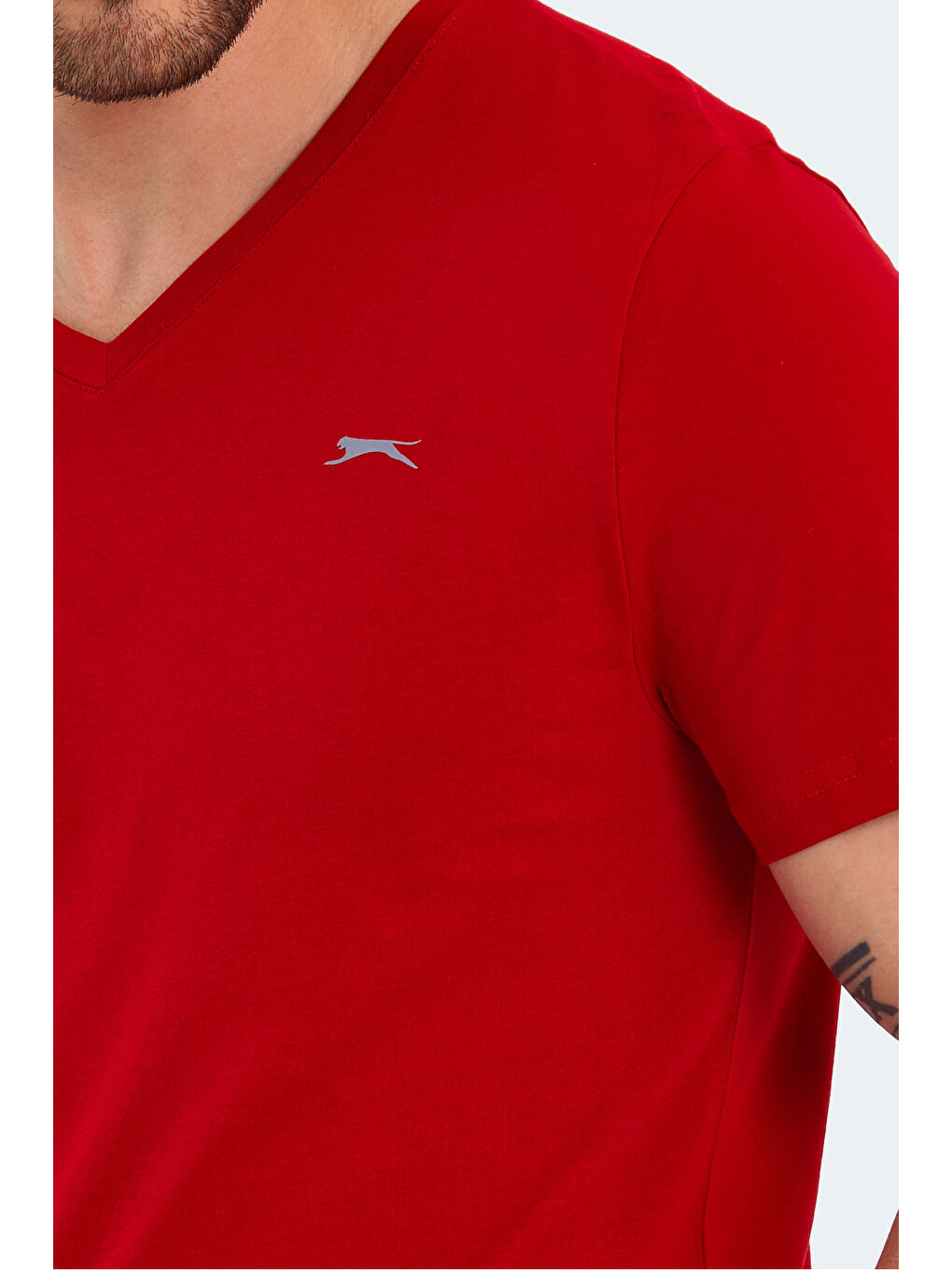 RIVALDO Erkek %100 Pamuk Tişört Kırmızı-5