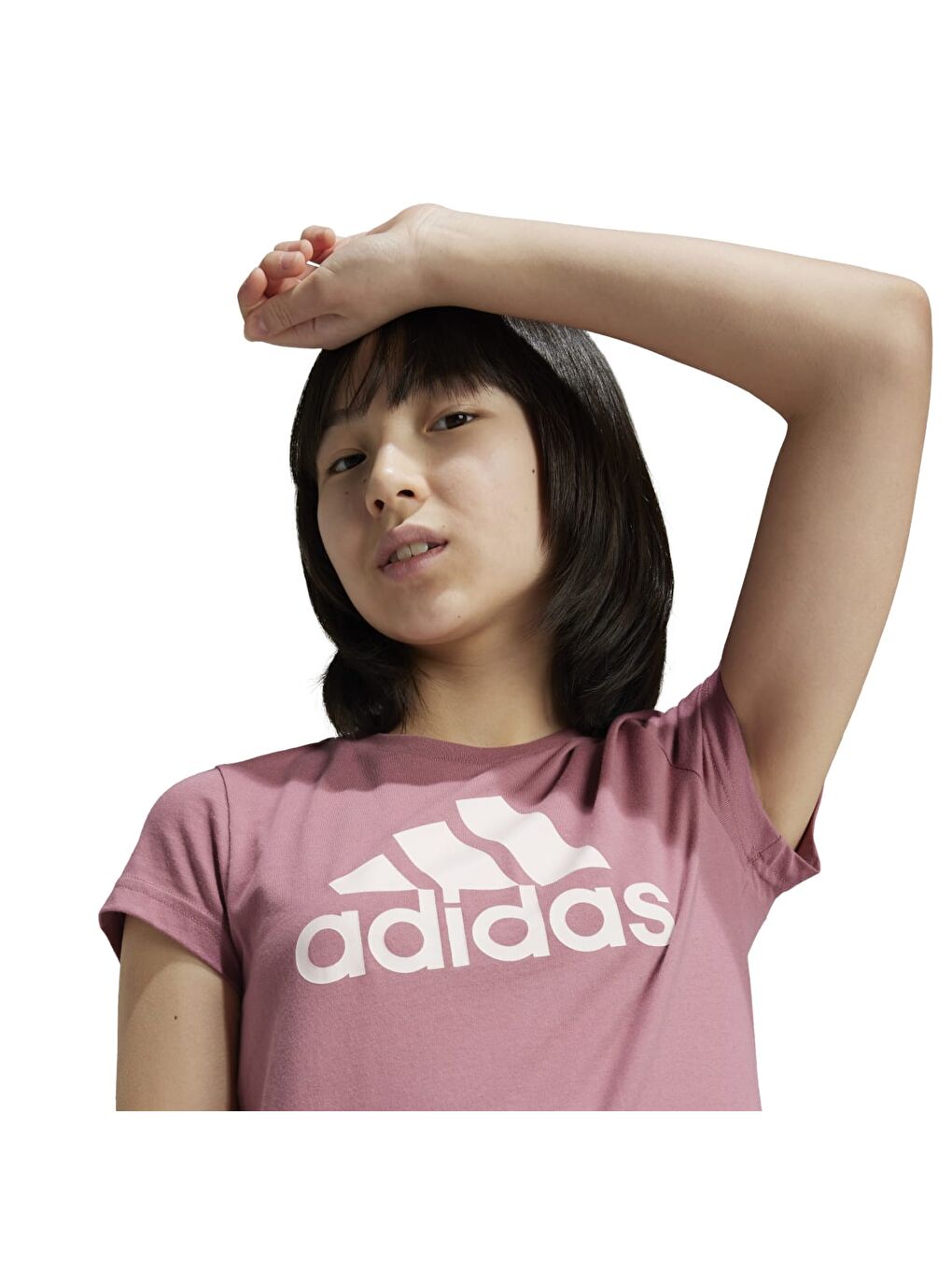 G Big Logo Kız Çocuk Pembe Yuvarlak Yaka Tişört-2