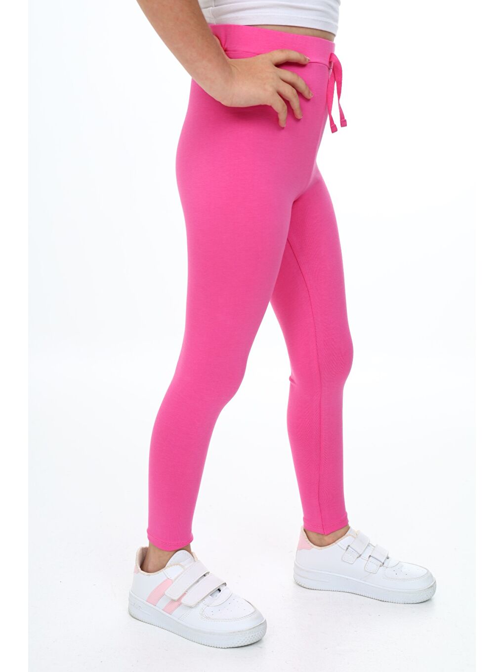 Fuşya Kız Çocuk Baskılı Tayt-1