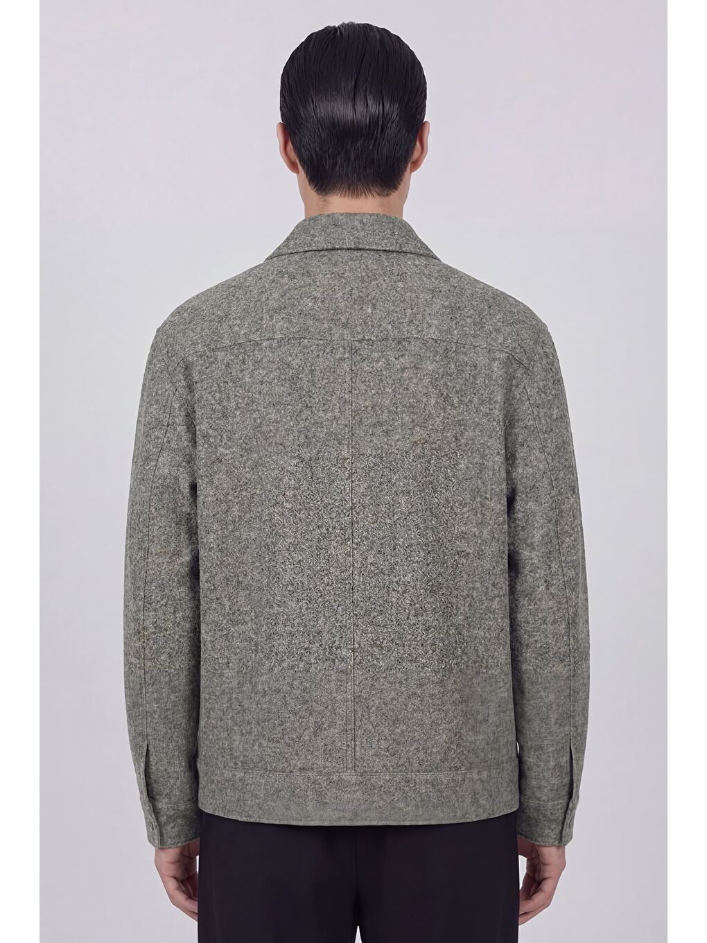 Giotelli Erkek Yeşil Normal Kesim Regular Fit Yünlü Dokuma Gömlek Yaka Düğmeli Mont-3