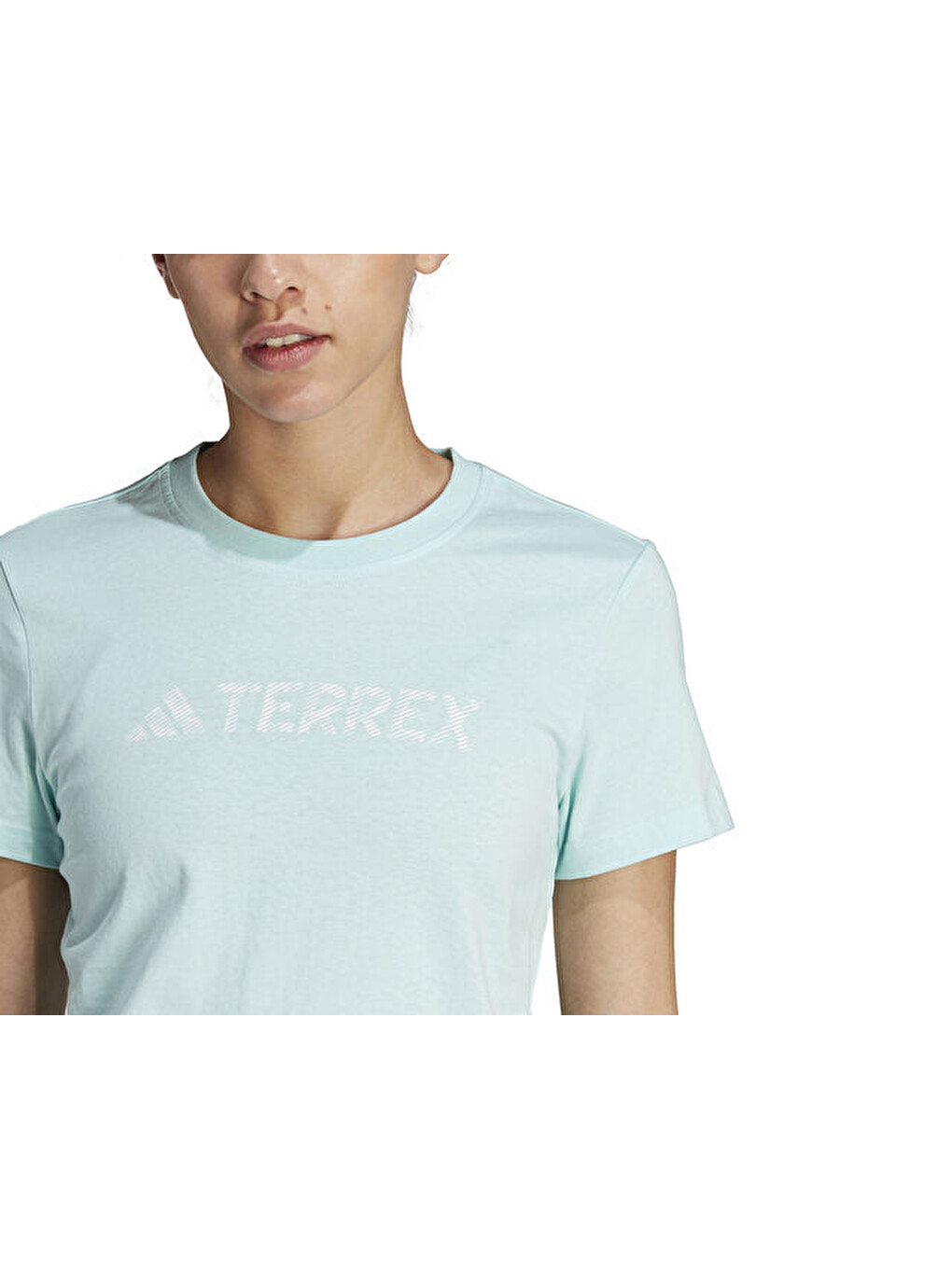 W Logo Tee Kadın Antrenman Tişörtü Hy1713 Mavi-4