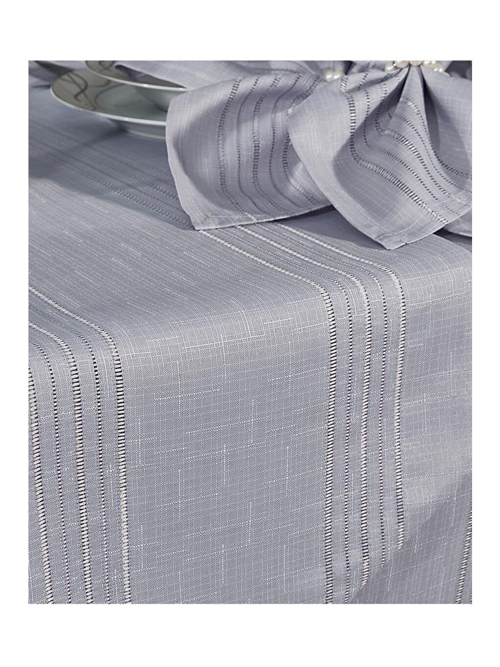 Karışık Corvver 26 Parça Dertsiz Masa Örtüsü Takımı Gri-7