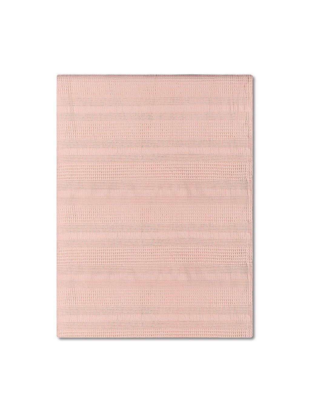 Pembe Waffle Pamuklu Çift Kişilik Pike 220x240 Cm - Pudra