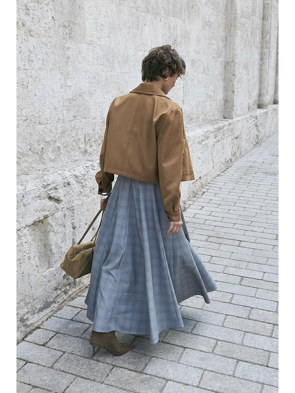 Kahverengi Kısa Süet Ceket Taba-3