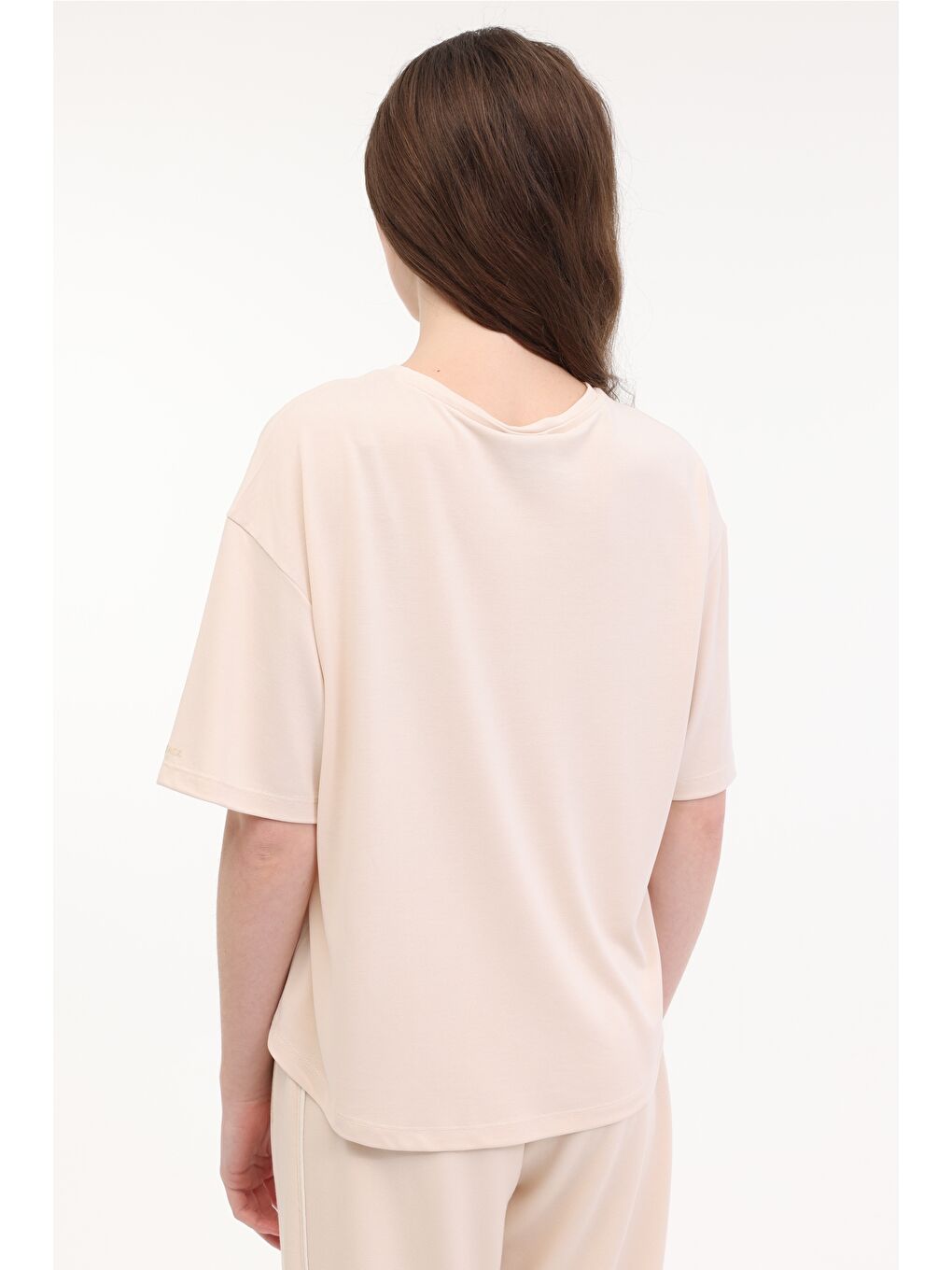 WL BRENDA 11CK612 5FX Bej Kadın Kısa Kol T-Shirt-1