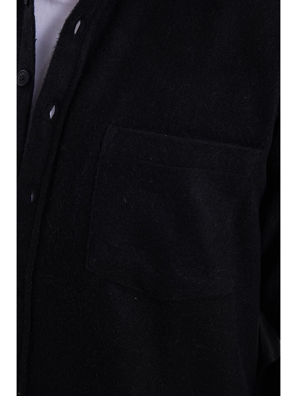 Erkek Regular Fit Klasik Kesim Düz Cepli Koyu Siyah Oduncu Gömlek-3