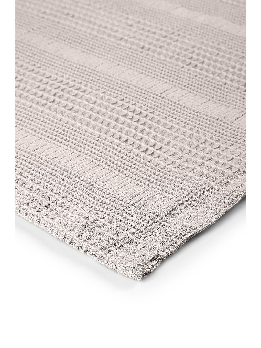 Waffle Pamuklu Çift Kişilik Pike 220x240 Cm - Bej-1