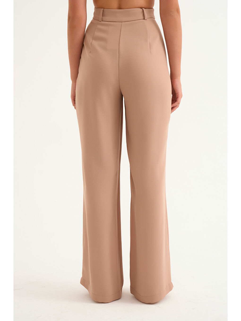 Salaş Palazzo Krep Pantolon - Bej-2