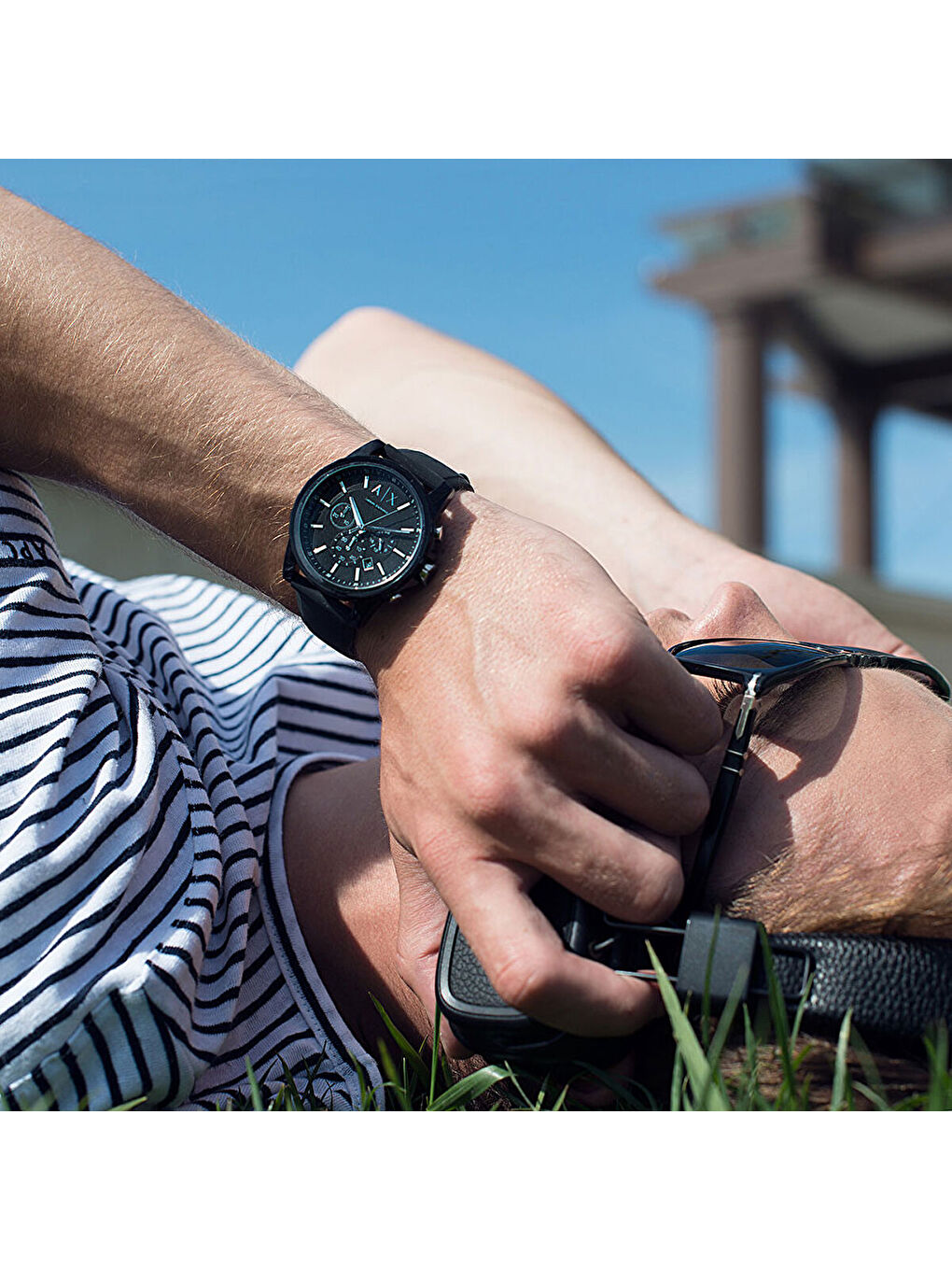 Siyah AX1326 Erkek Kol Saati-3