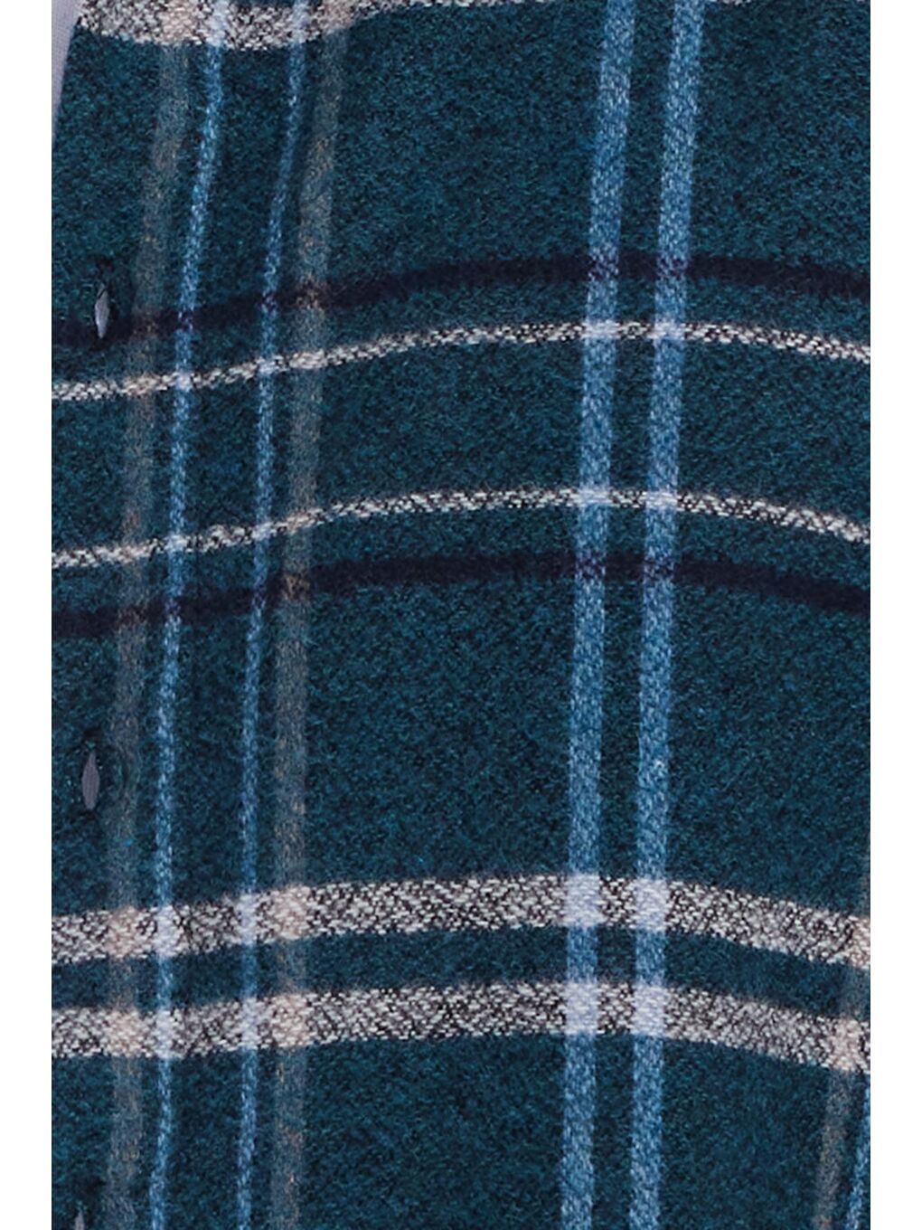 Yeşil Erkek Slim Fit Dar Kesim Kareli Kışlık Oduncu Gömlek-3